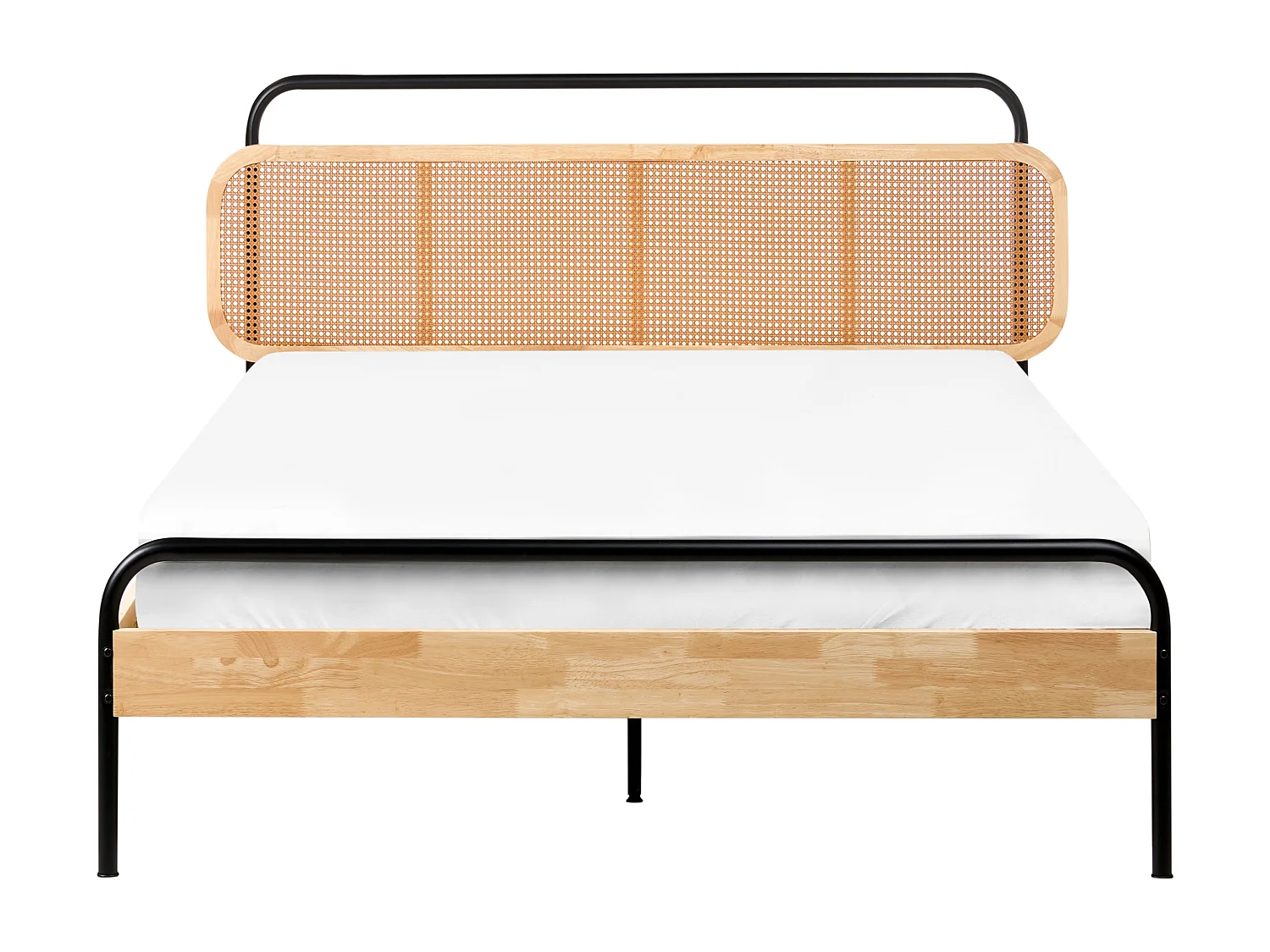 Lit avec sommier Rotin BOUSSICOURT 140 x 200 cm Marron clair