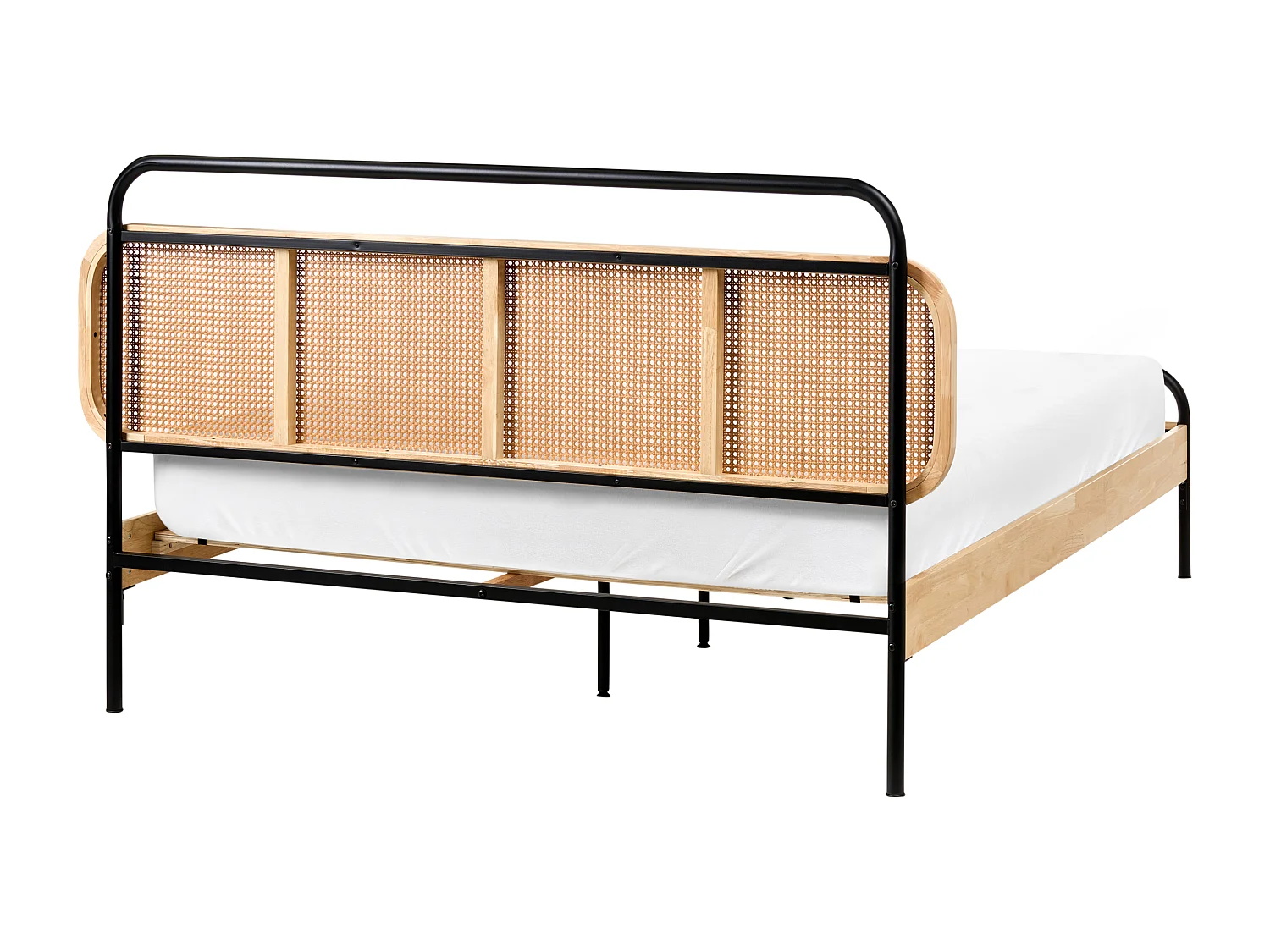 Lit avec sommier Rotin BOUSSICOURT 140 x 200 cm Marron clair