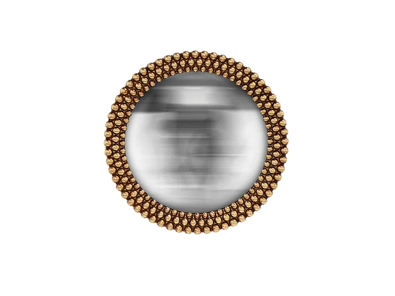 Miroir perles convexe doré 17.3cm