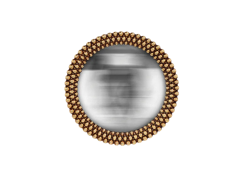 Miroir perles convexe doré 17.3cm