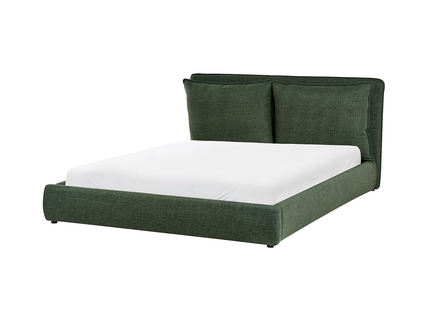 Lit avec sommier Tissu BAJONNA 160 x 200 cm Vert foncé