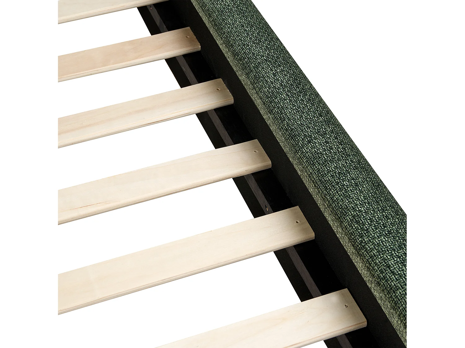 Lit avec sommier Tissu BAJONNA 160 x 200 cm Vert foncé