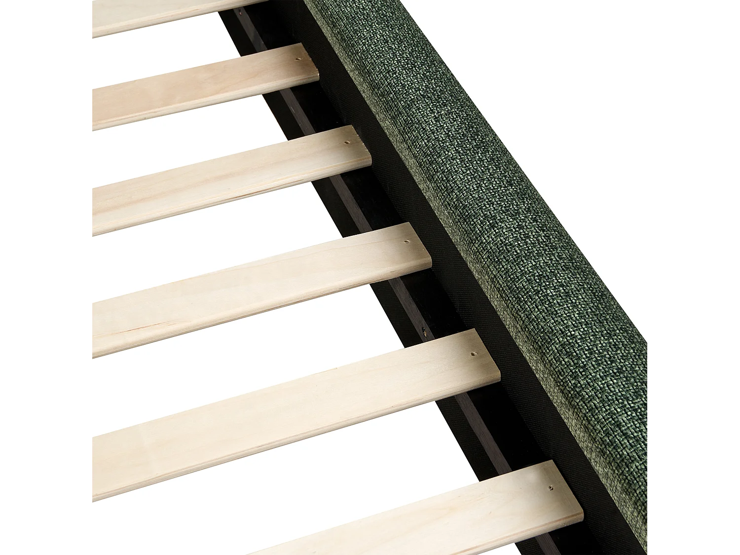 Lit avec sommier Tissu BAJONNA 160 x 200 cm Vert foncé