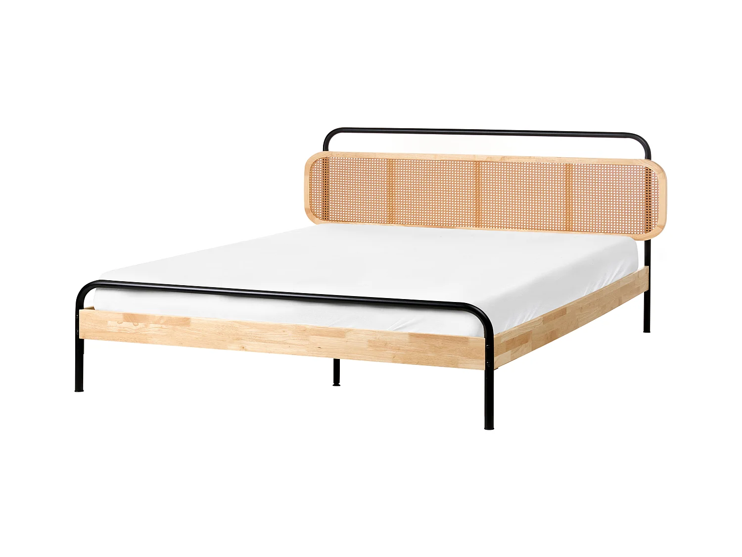 Lit avec sommier Rotin BOUSSICOURT 180 x 200 cm Marron clair