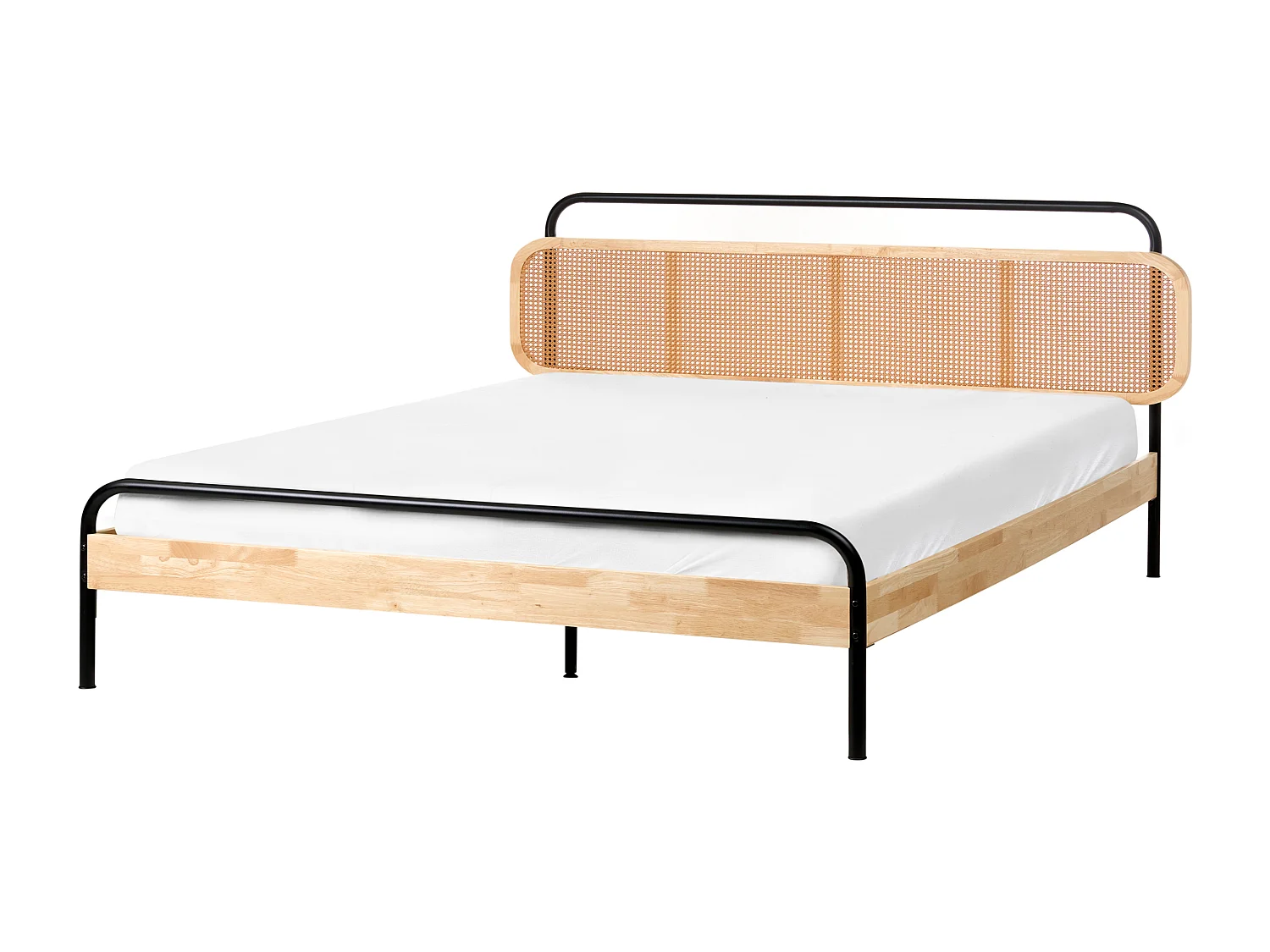 Lit avec sommier Rotin BOUSSICOURT 180 x 200 cm Marron clair