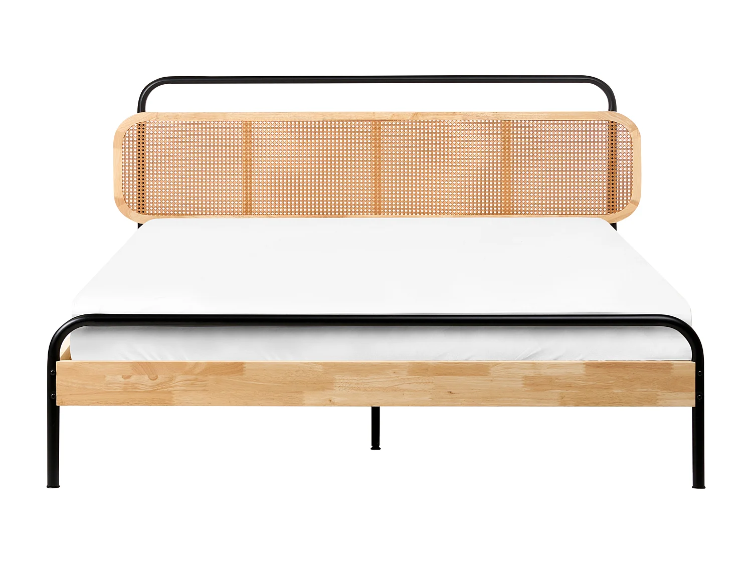 Lit avec sommier Rotin BOUSSICOURT 180 x 200 cm Marron clair