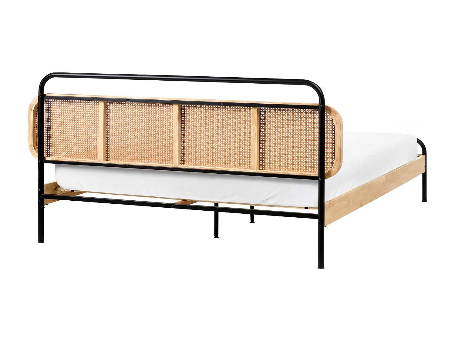 Lit avec sommier Rotin BOUSSICOURT 180 x 200 cm Marron clair