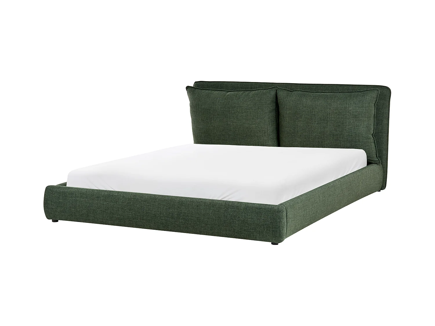 Lit avec sommier Tissu BAJONNA 180 x 200 cm Vert foncé