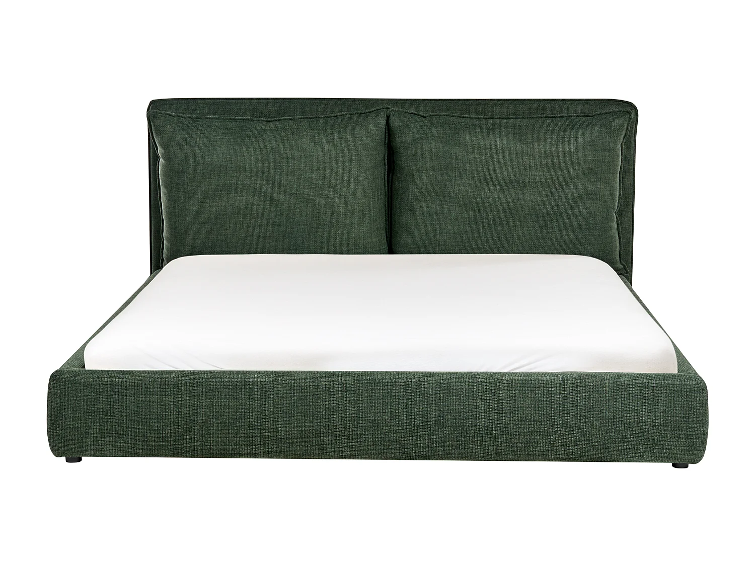 Lit avec sommier Tissu BAJONNA 180 x 200 cm Vert foncé