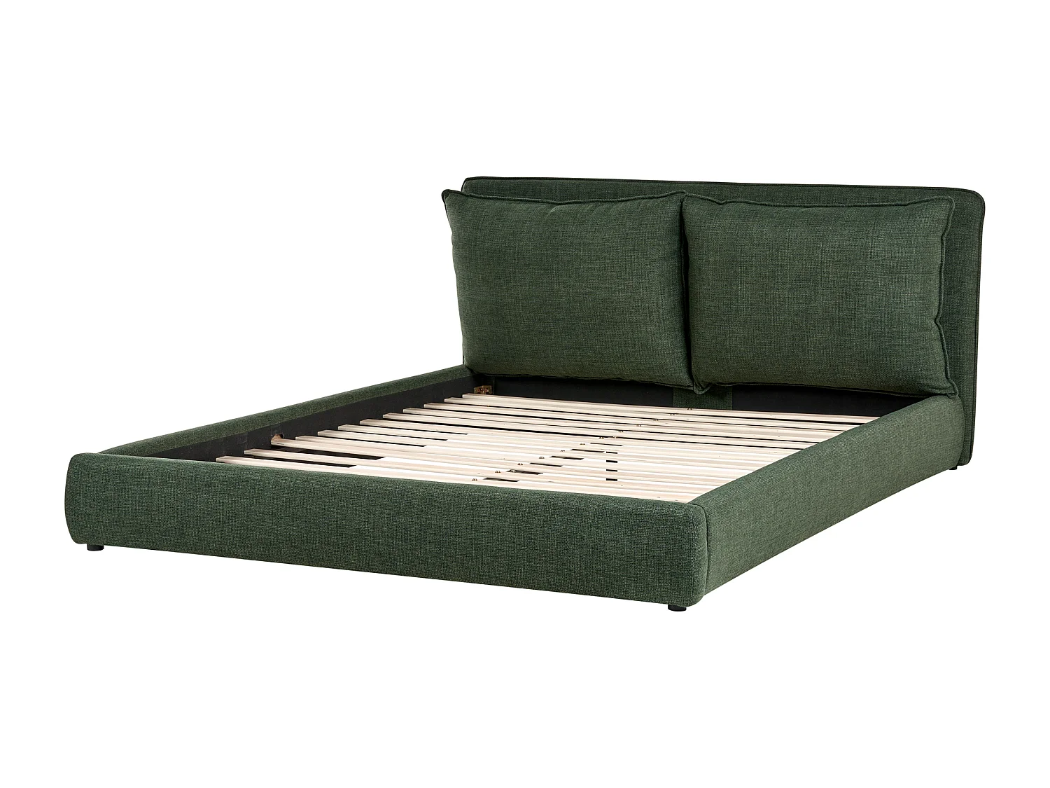 Lit avec sommier Tissu BAJONNA 180 x 200 cm Vert foncé