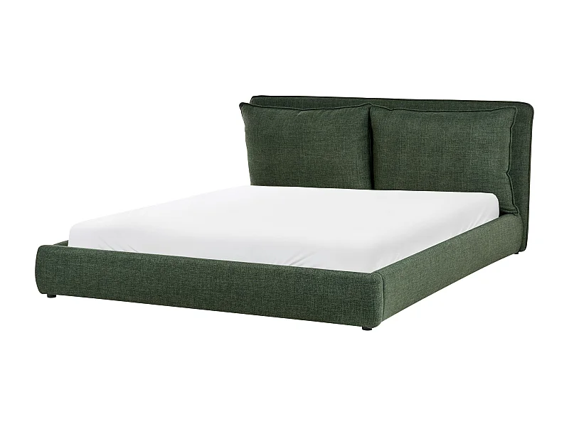 Lit avec sommier Tissu BAJONNA 180 x 200 cm Vert foncé