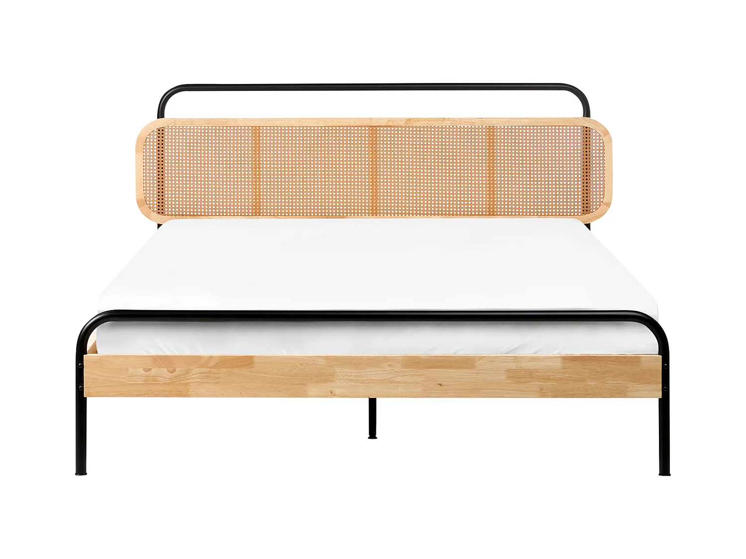 Lit avec sommier Rotin BOUSSICOURT 160 x 200 cm Marron clair