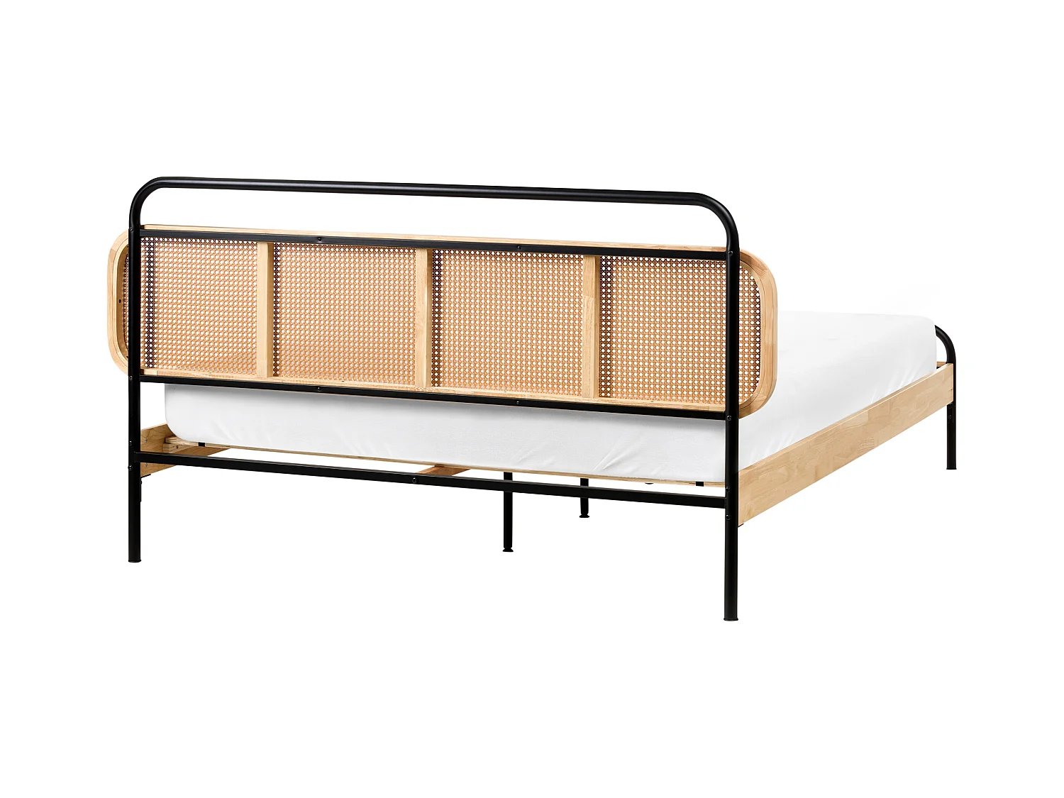 Lit avec sommier Rotin BOUSSICOURT 160 x 200 cm Marron clair