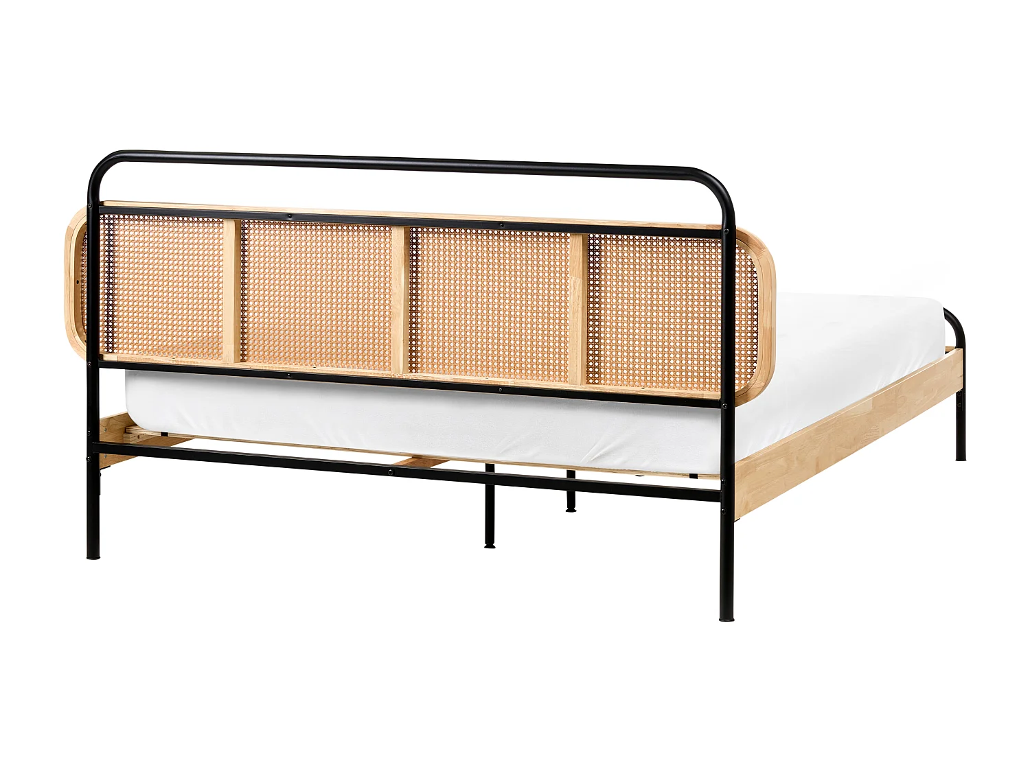 Lit avec sommier Rotin BOUSSICOURT 160 x 200 cm Marron clair