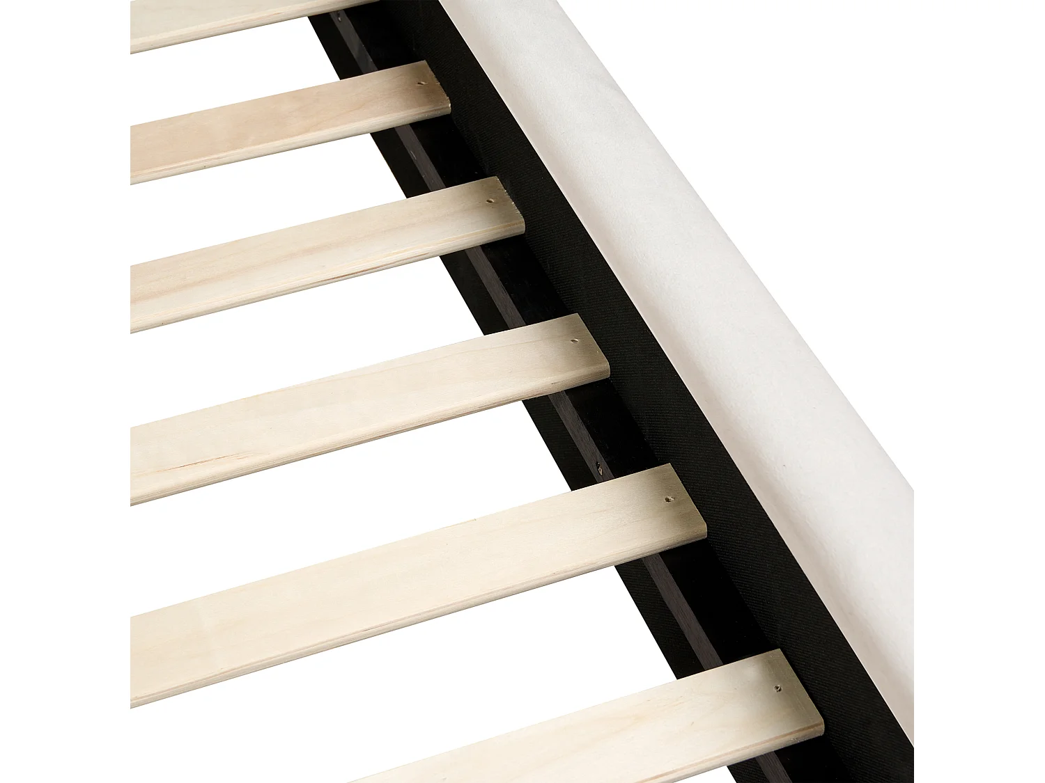 Lit avec sommier Tissu BAJONNA 160 x 200 cm Beige clair