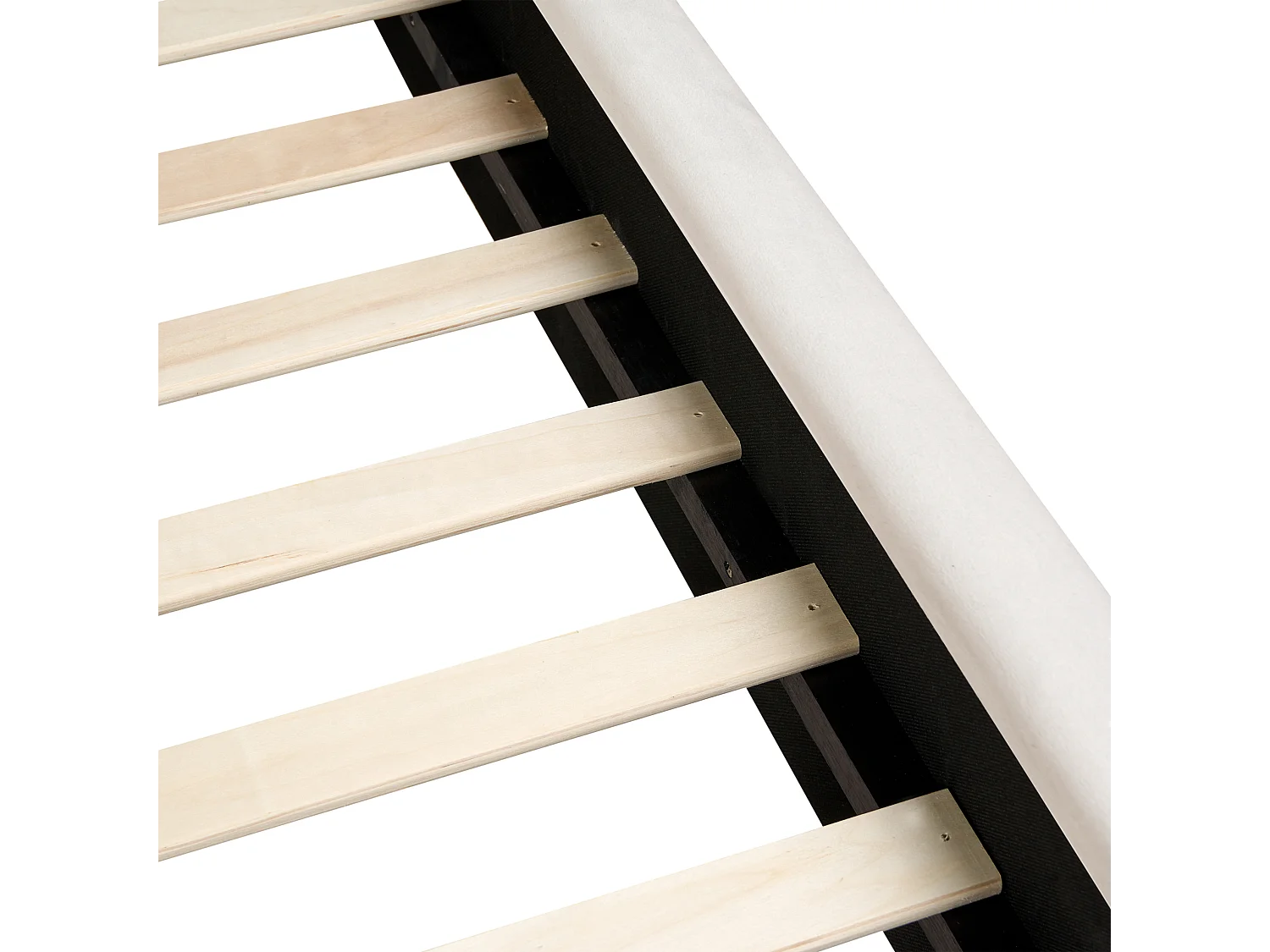 Lit avec sommier Tissu BAJONNA 160 x 200 cm Beige clair