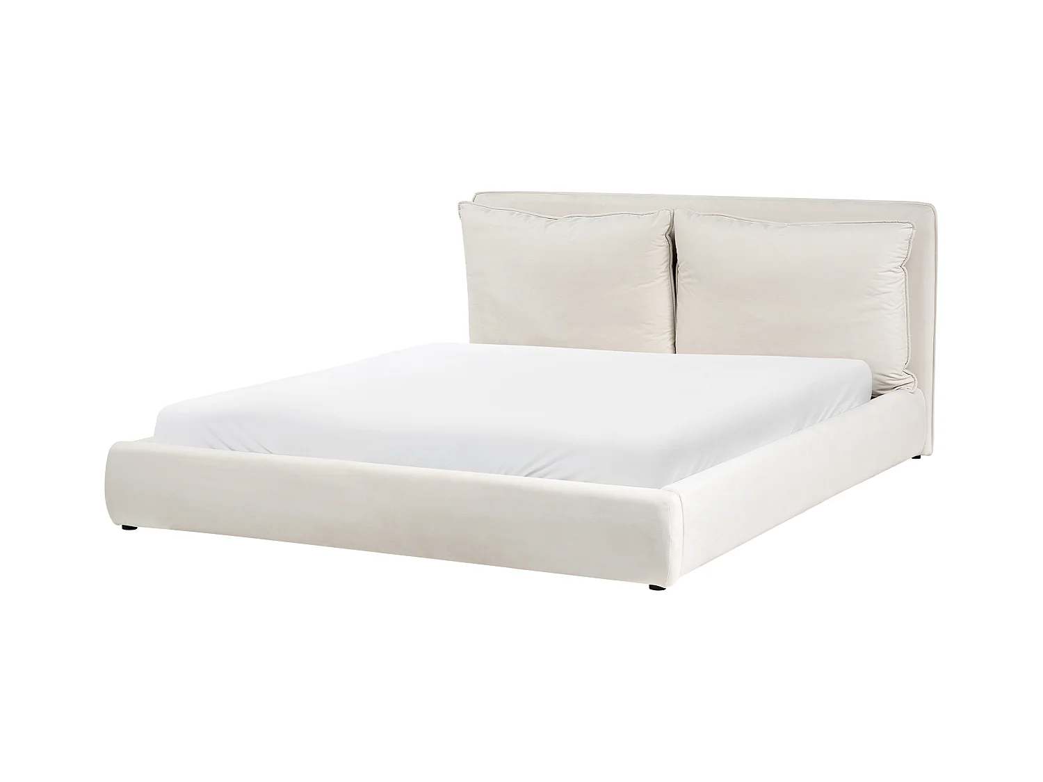 Lit avec sommier Tissu BAJONNA 180 x 200 cm Beige clair