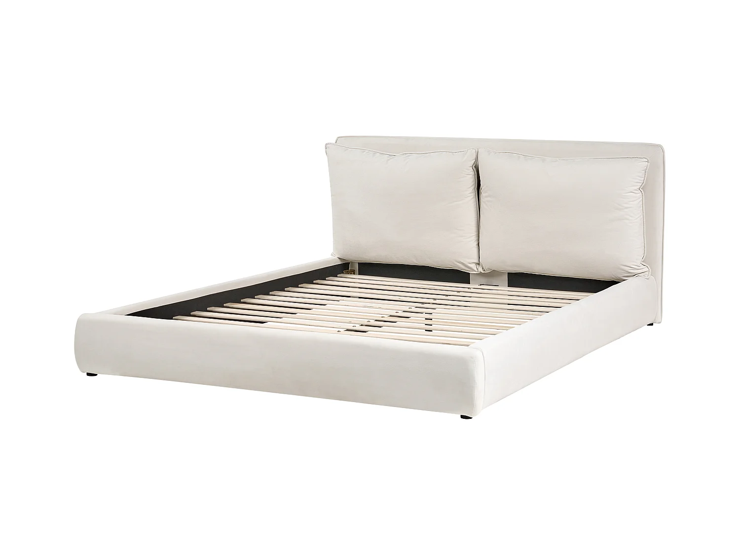 Lit avec sommier Tissu BAJONNA 180 x 200 cm Beige clair