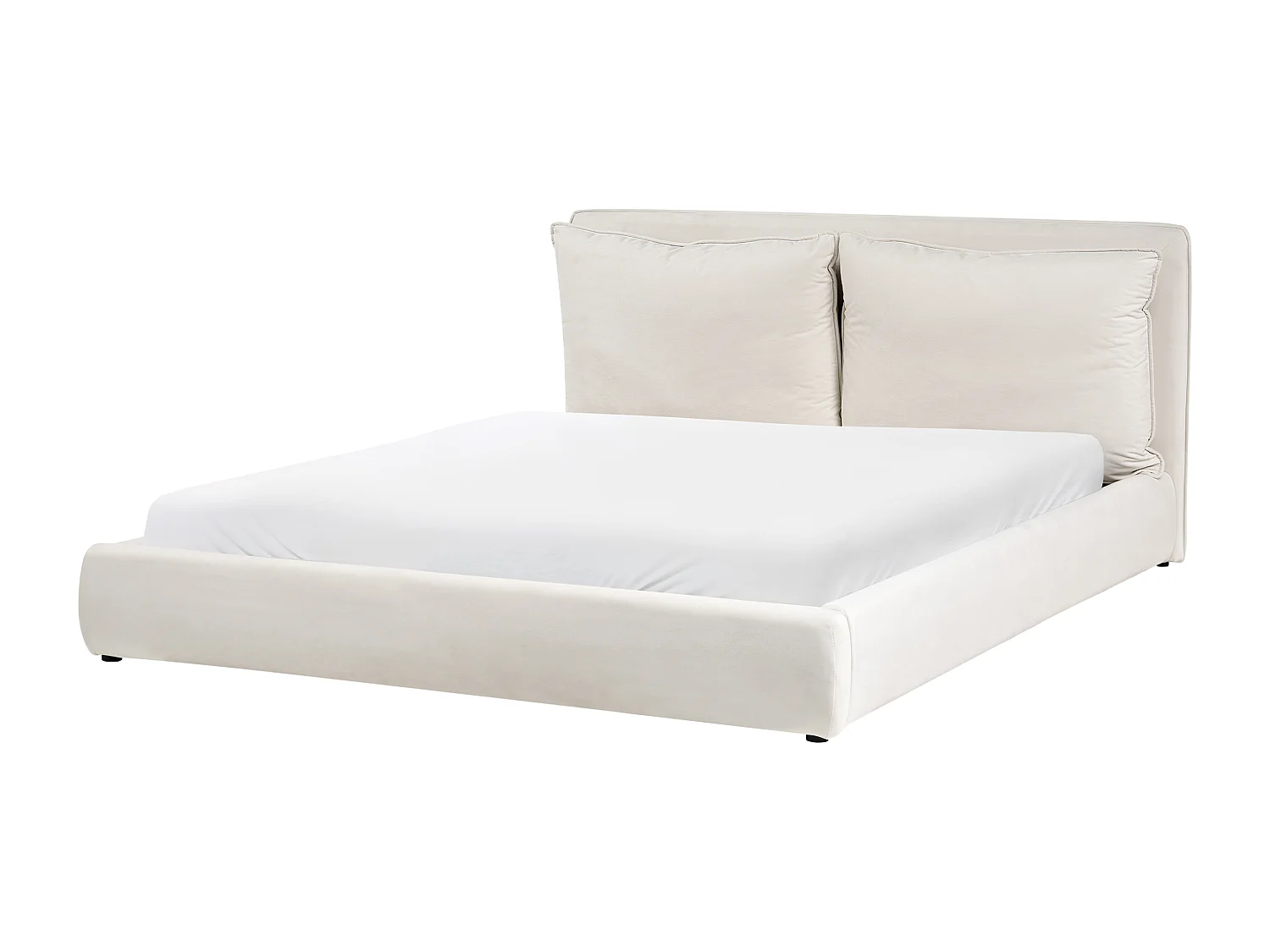 Lit avec sommier Tissu BAJONNA 180 x 200 cm Beige clair
