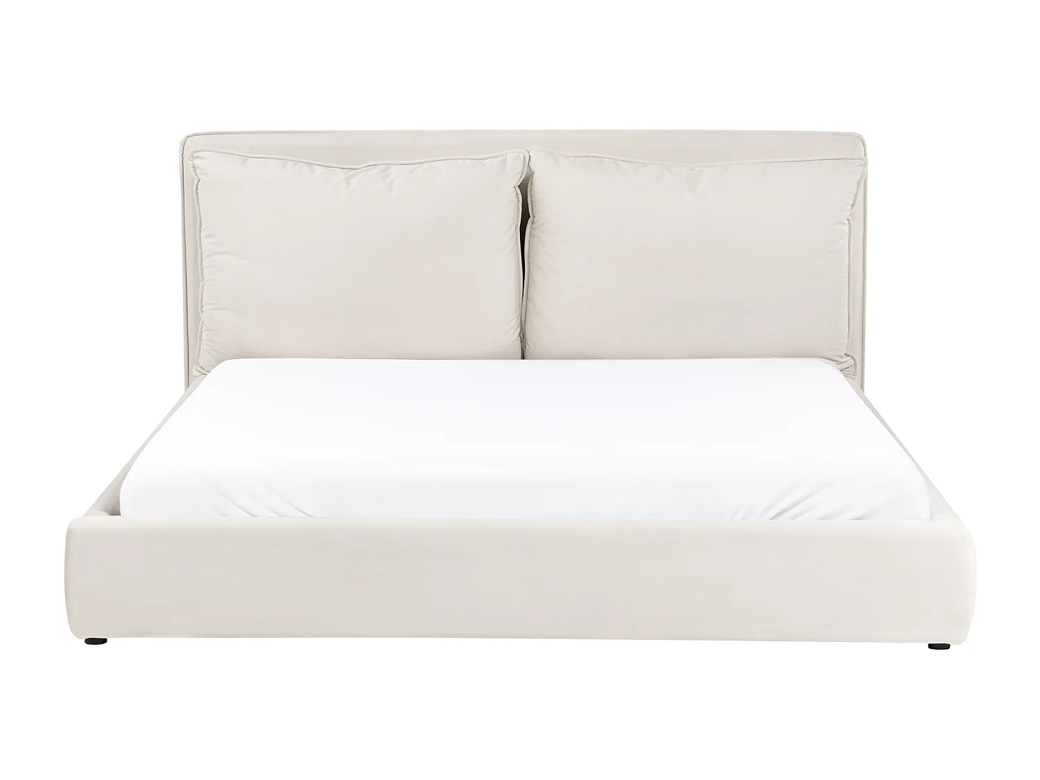 Lit avec sommier Tissu BAJONNA 180 x 200 cm Beige clair