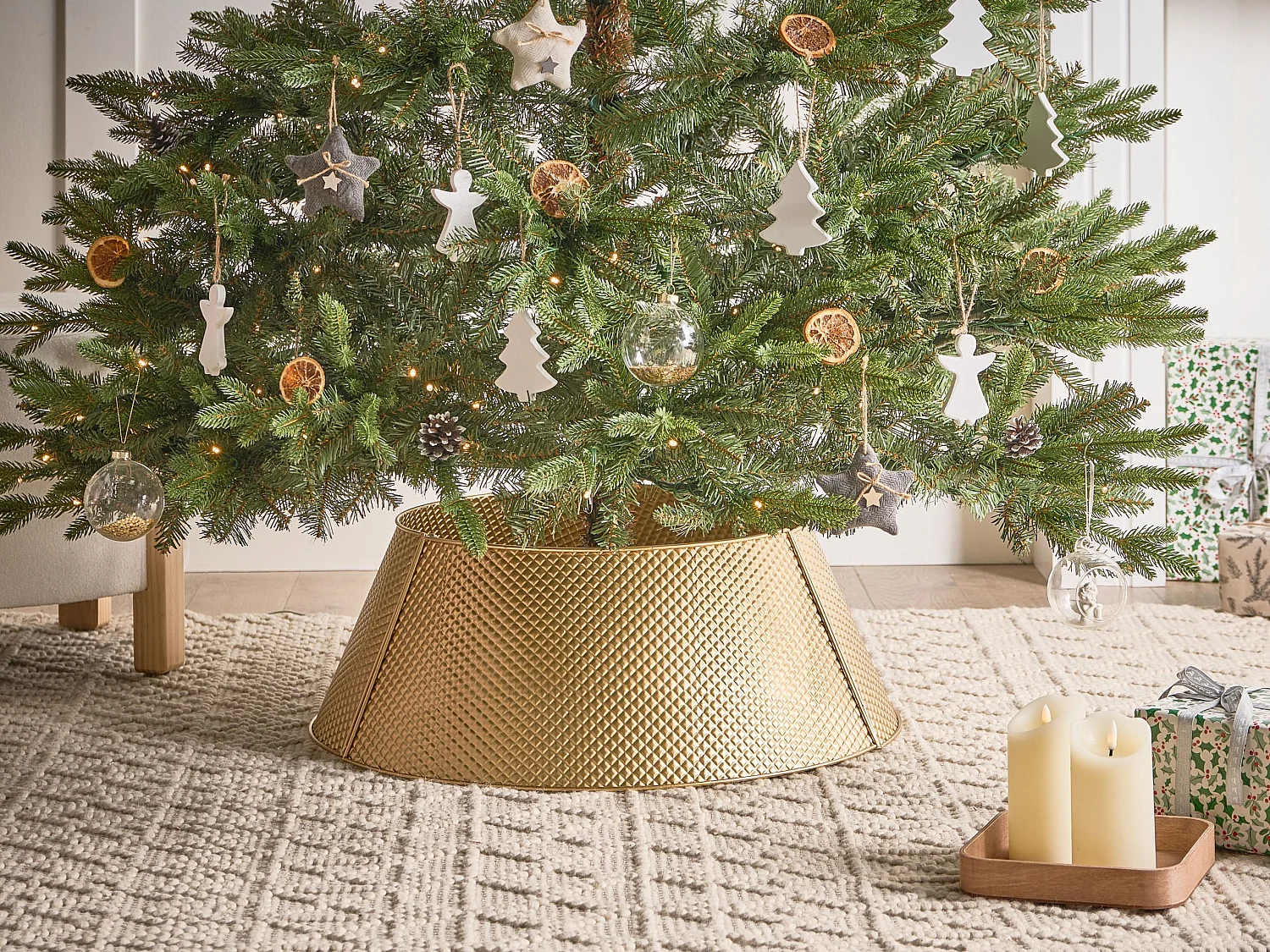 Jupe de sapin de Noël LAPUA Métal Doré 64 cm