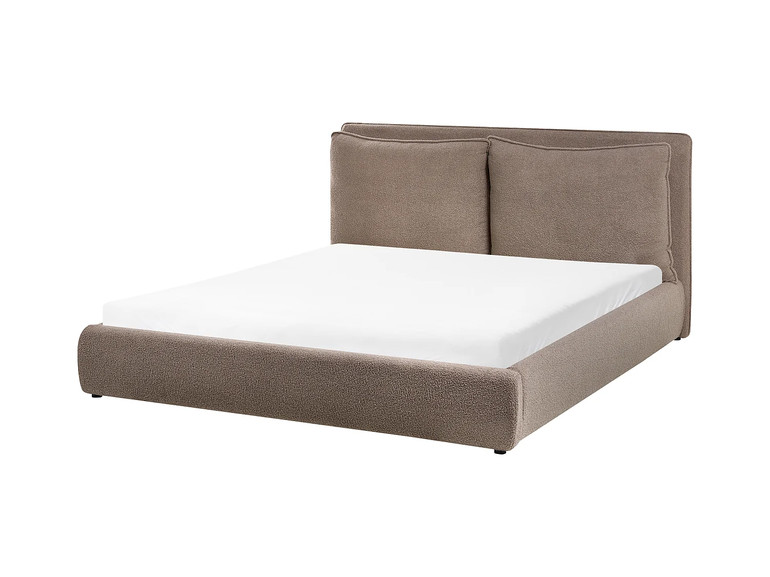 Lit avec sommier Bouclé BAJONNA 160 x 200 cm Marron