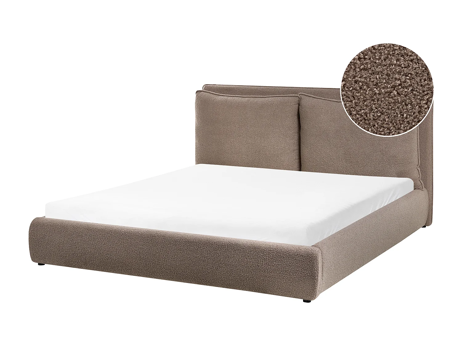 Lit avec sommier Bouclé BAJONNA 160 x 200 cm Marron