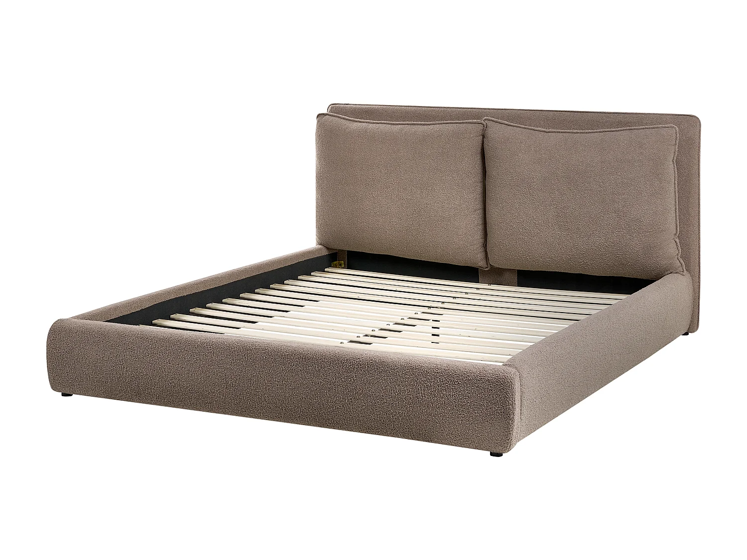 Lit avec sommier Bouclé BAJONNA 160 x 200 cm Marron