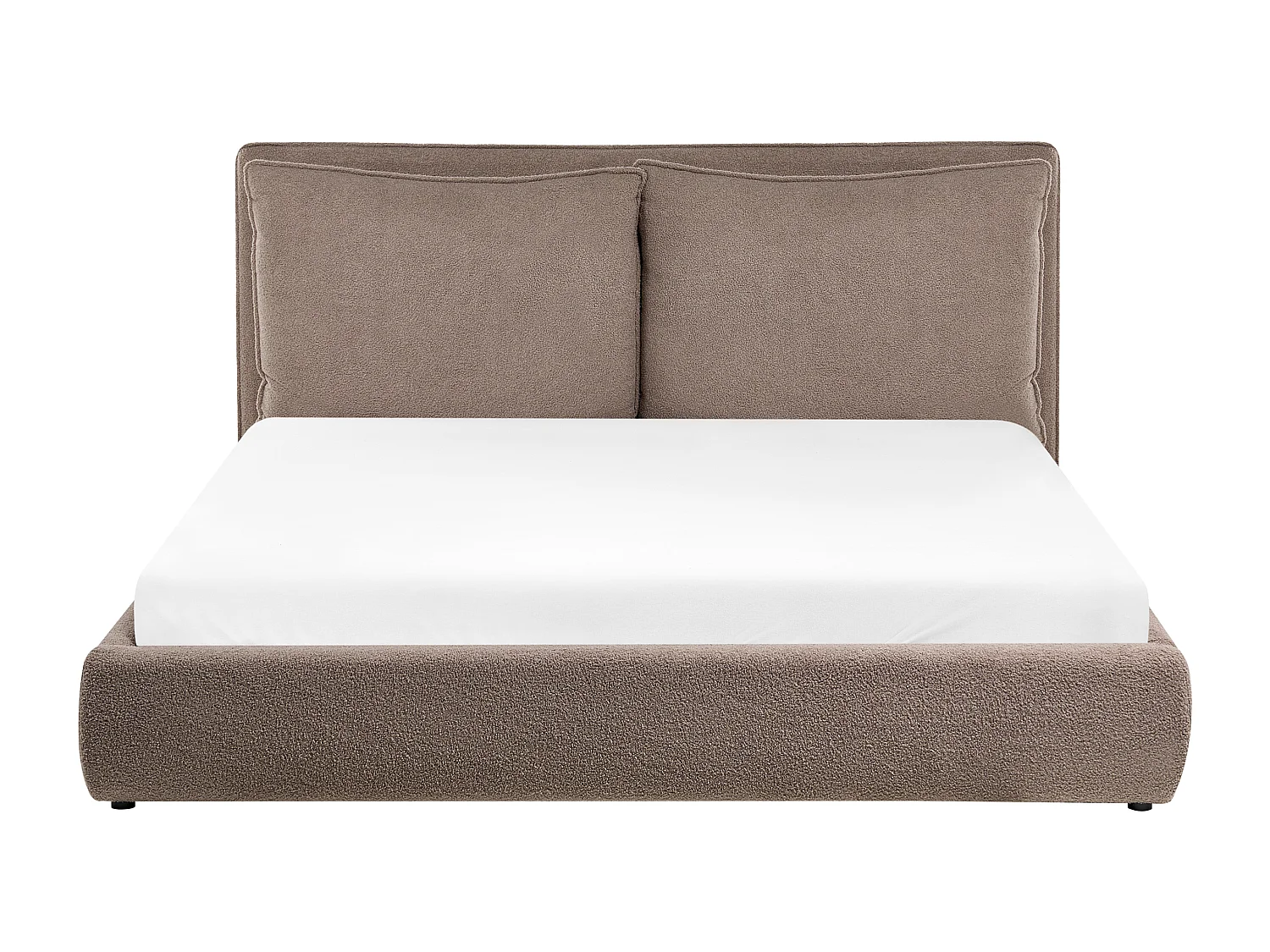 Lit avec sommier Bouclé BAJONNA 160 x 200 cm Marron