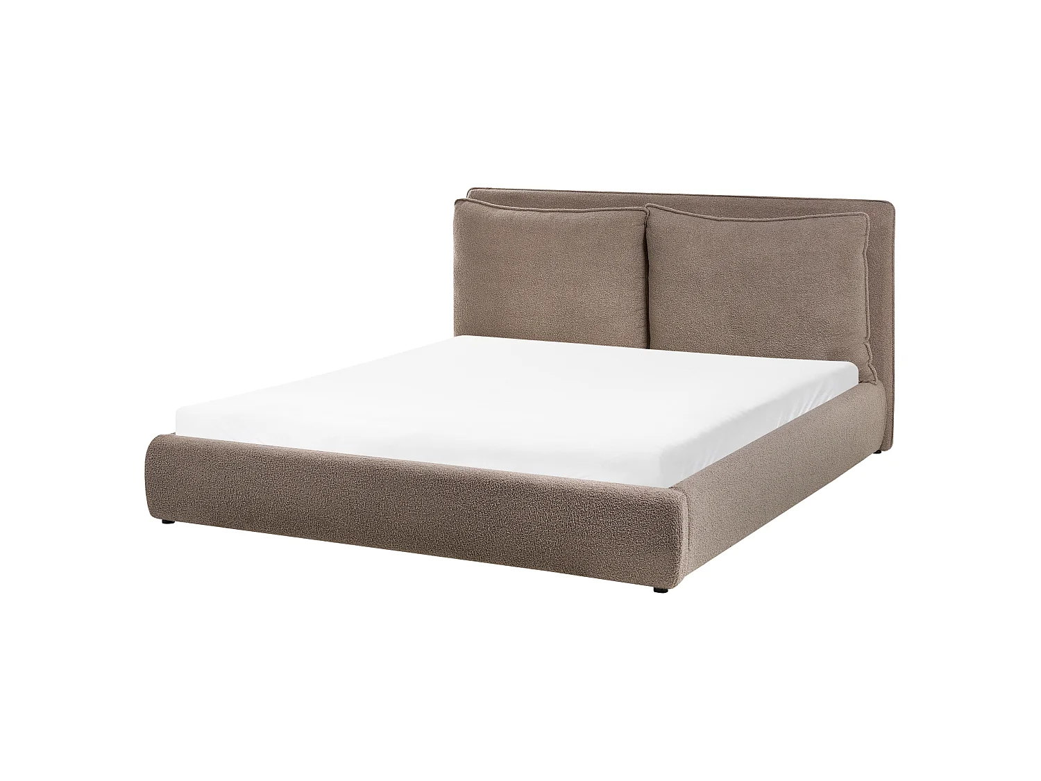 Lit avec sommier Bouclé BAJONNA 160 x 200 cm Marron