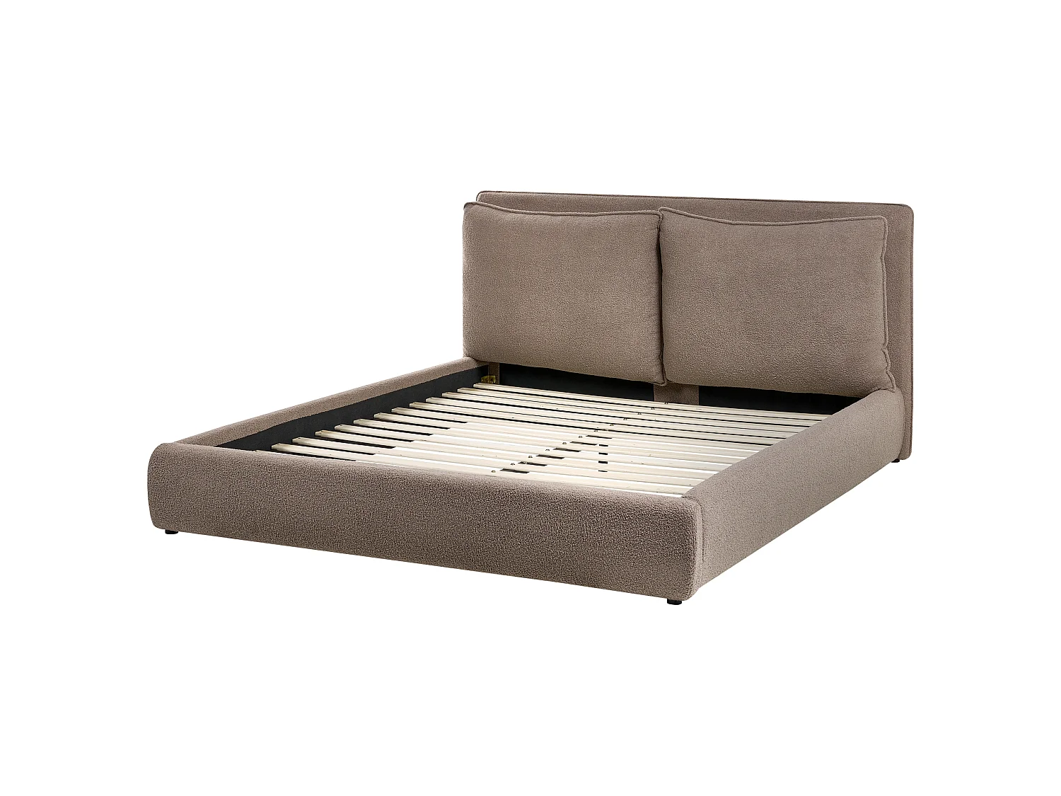 Lit avec sommier Bouclé BAJONNA 160 x 200 cm Marron