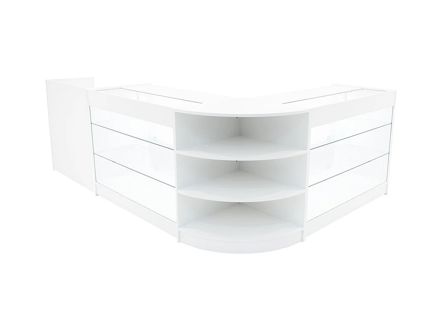 Set Mostradores Comerciales con Luz LED "ASTRO"  LM60 + 2xK1200 + TB60 – Blanco