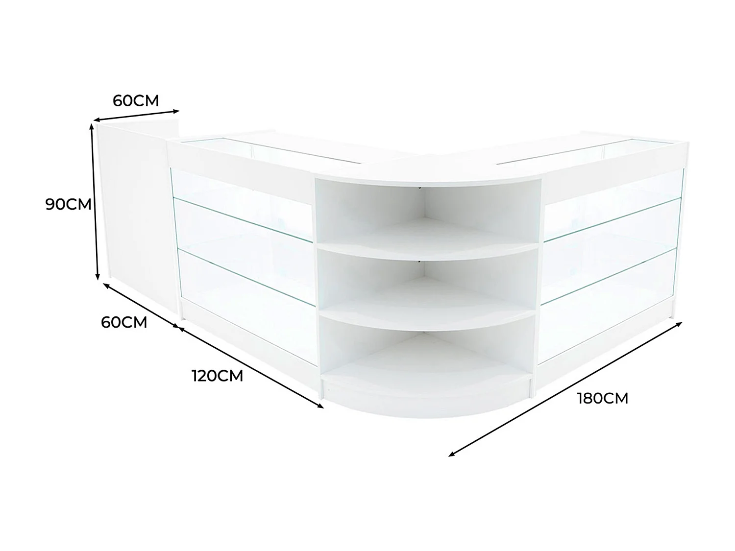 Comptoirs de Vente à LED Ensemble Astro - Blanc CM60, 2 x K1200, TB60