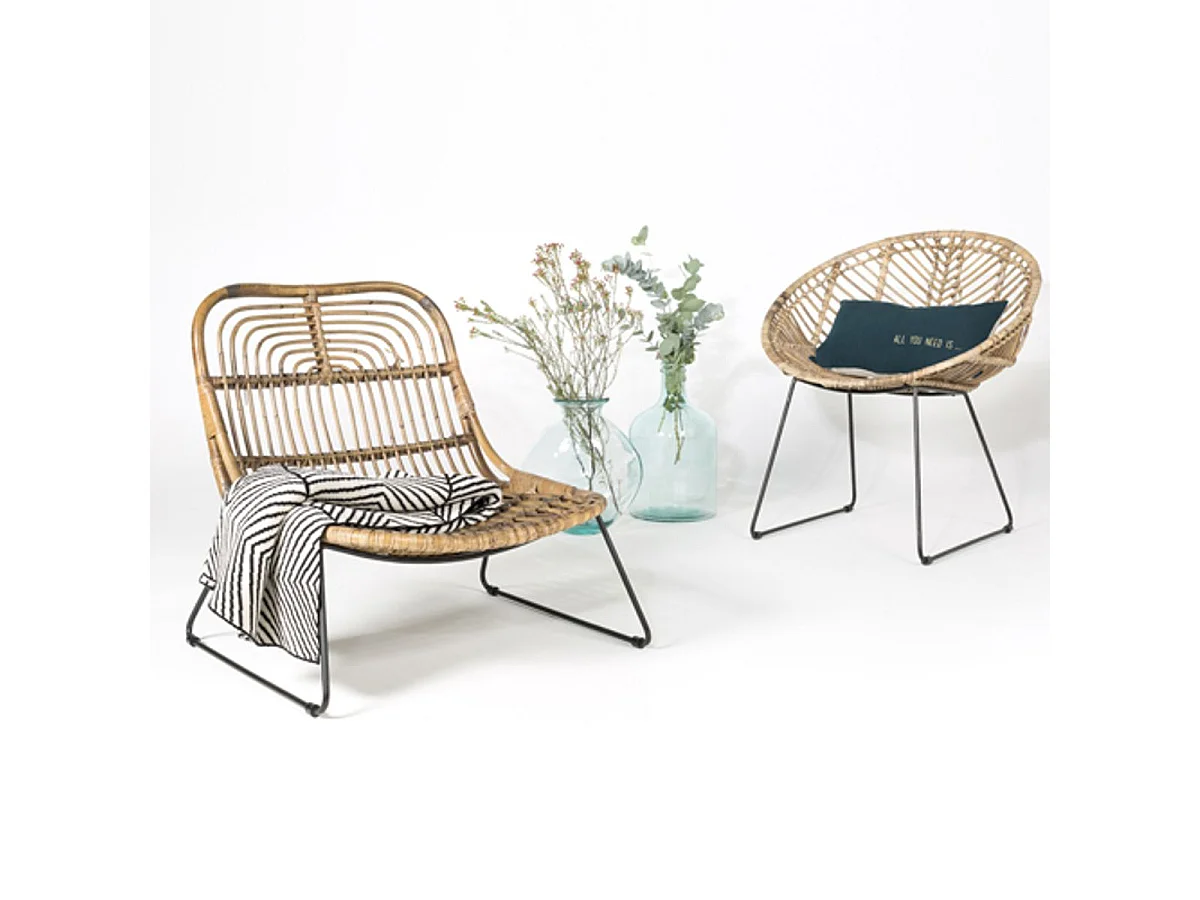 Fauteuil rond en rotin Moka