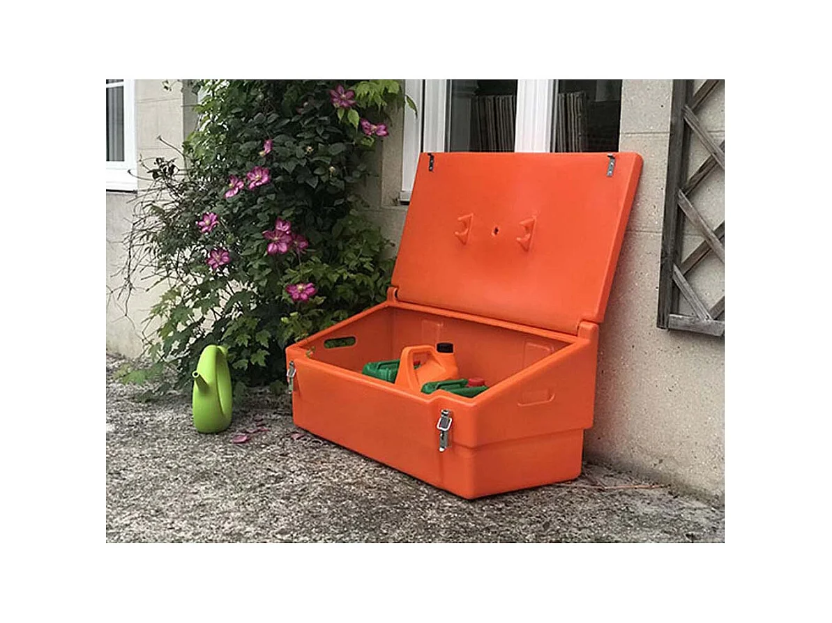 Coffre De Jardin 100l Avec Grenouillères Et Cadenas