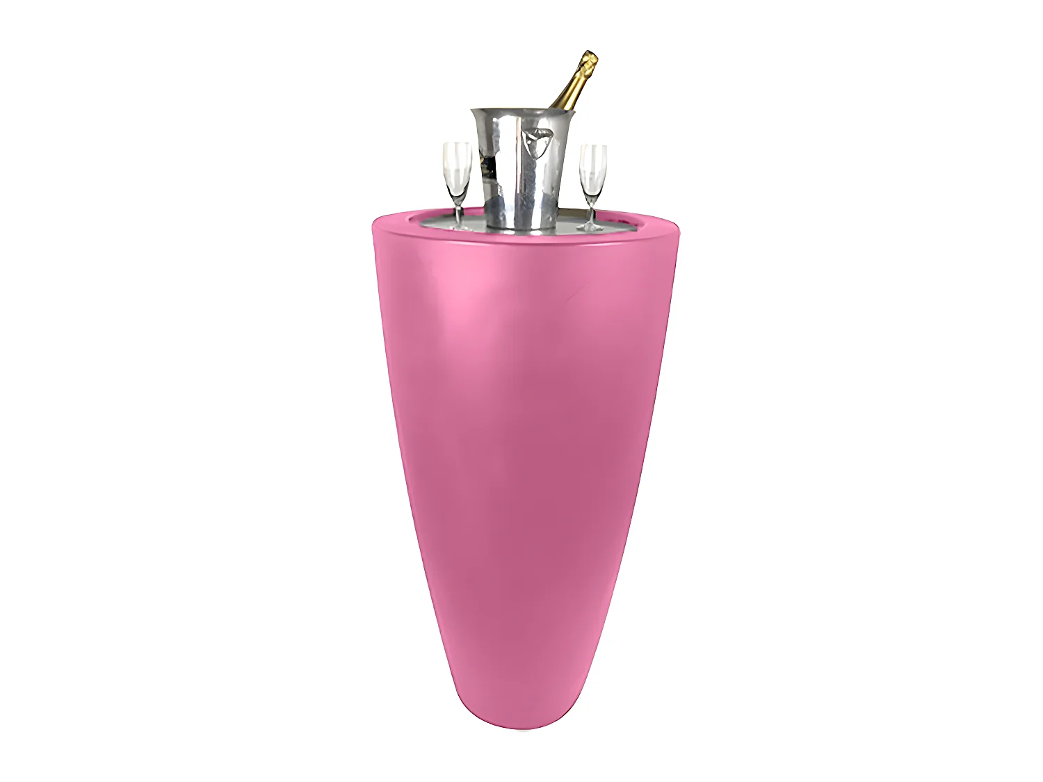 Pot Conique 3 En 1pot De Fleurs- Mange Debout-seau A Champagne Dessus Inox