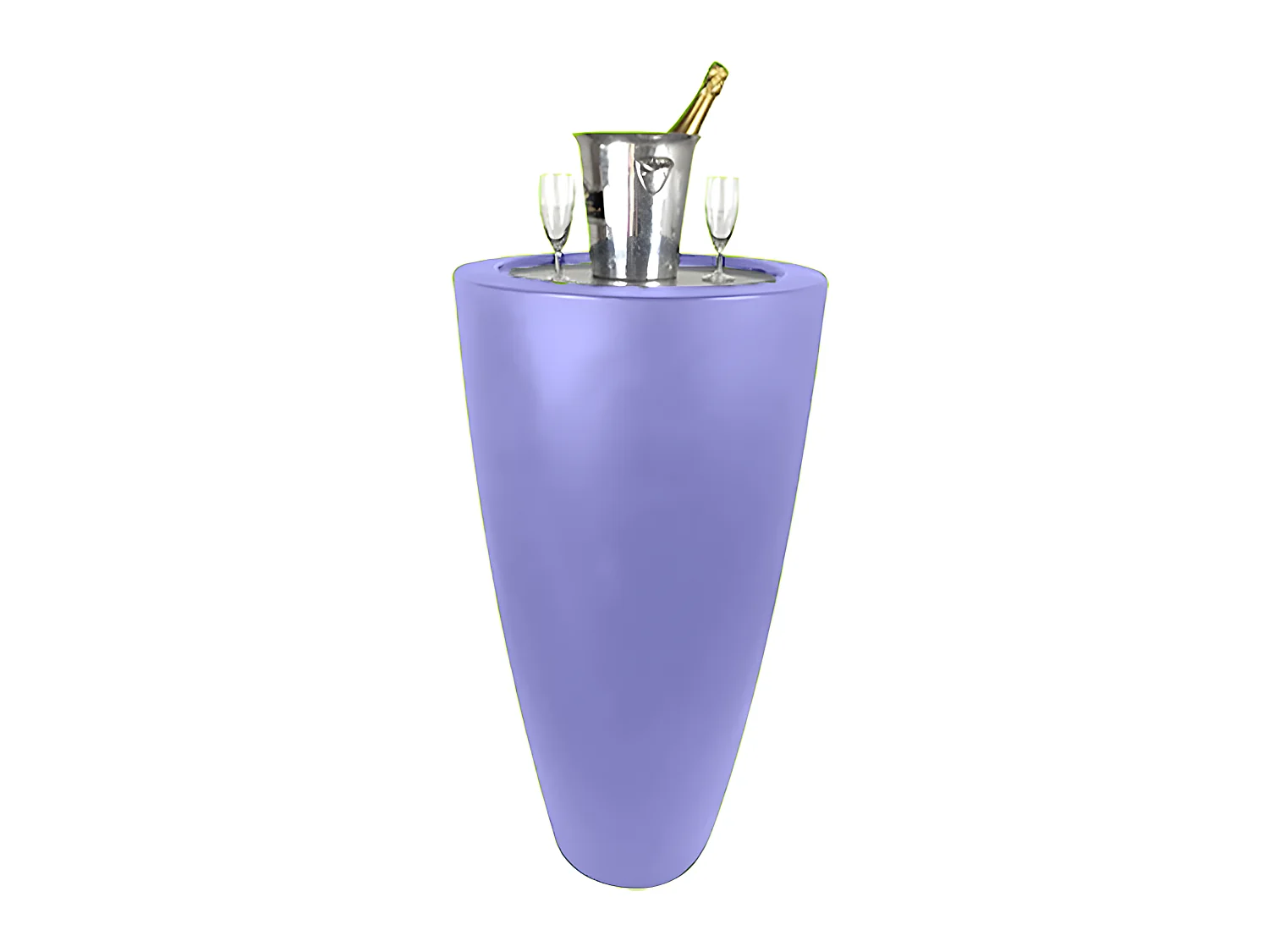 Pot Conique 3 En 1pot De Fleurs- Mange Debout-seau A Champagne Dessus Inox