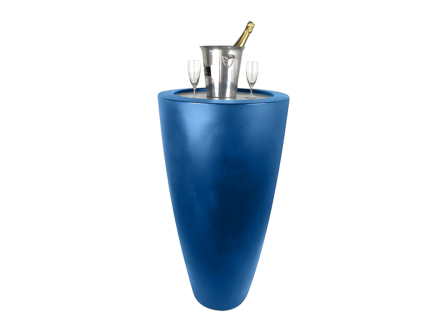Pot Conique 3 En 1pot De Fleurs- Mange Debout-seau A Champagne Dessus Inox