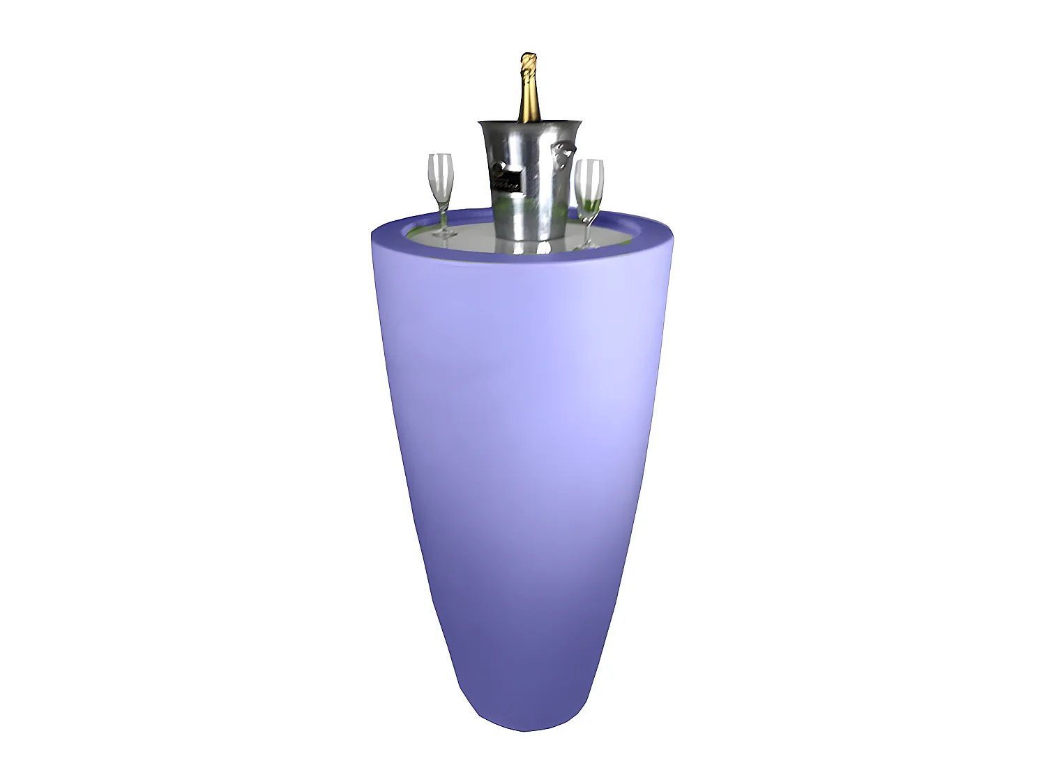 Pot Conique 3 En 1 Pot De Fleurs-mange Debout-seau à Champagne Dessus Polyéthylène Blanc
