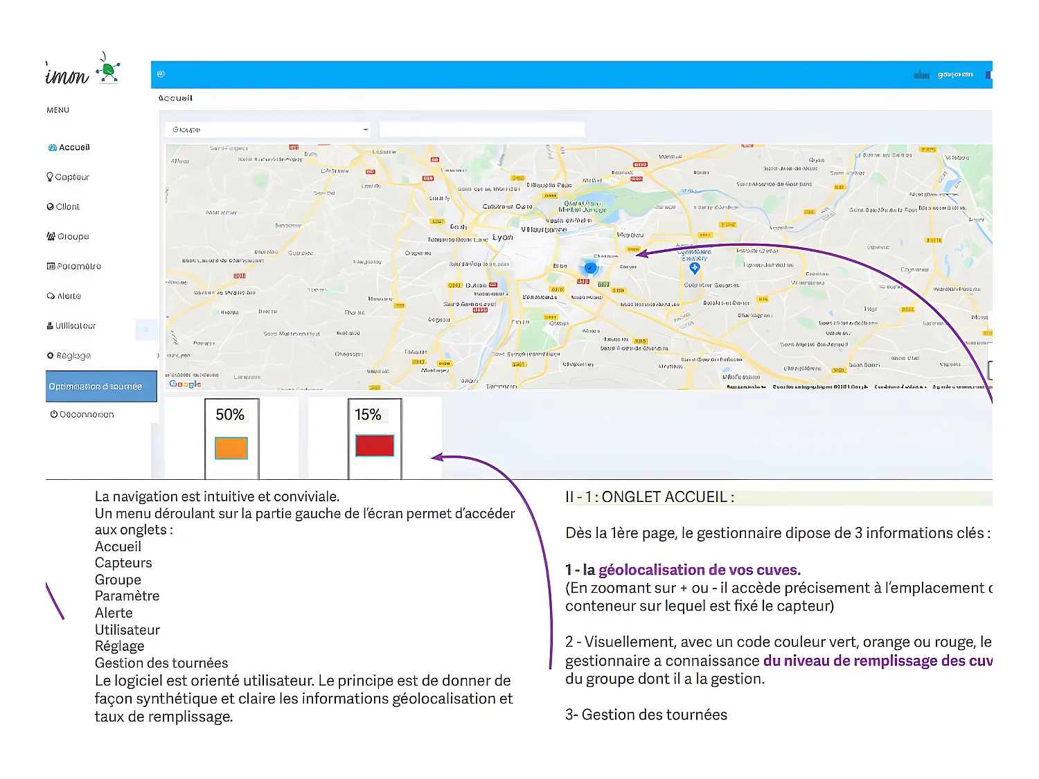 Cuve eau 2000 intelligente avec la sonde de remplissage simon premium abonnement 1 an - VERT