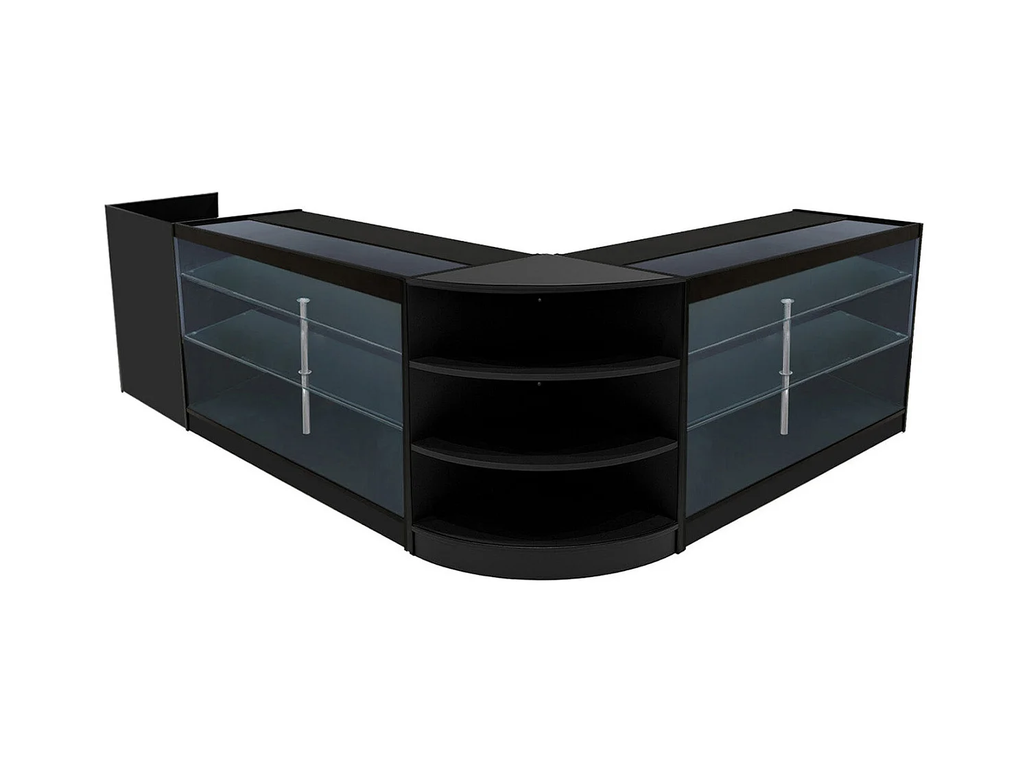 Set Mostradores Comerciales con Luz LED "ASTRO"  LM60 + 2xK1500 + TB60 – Negro