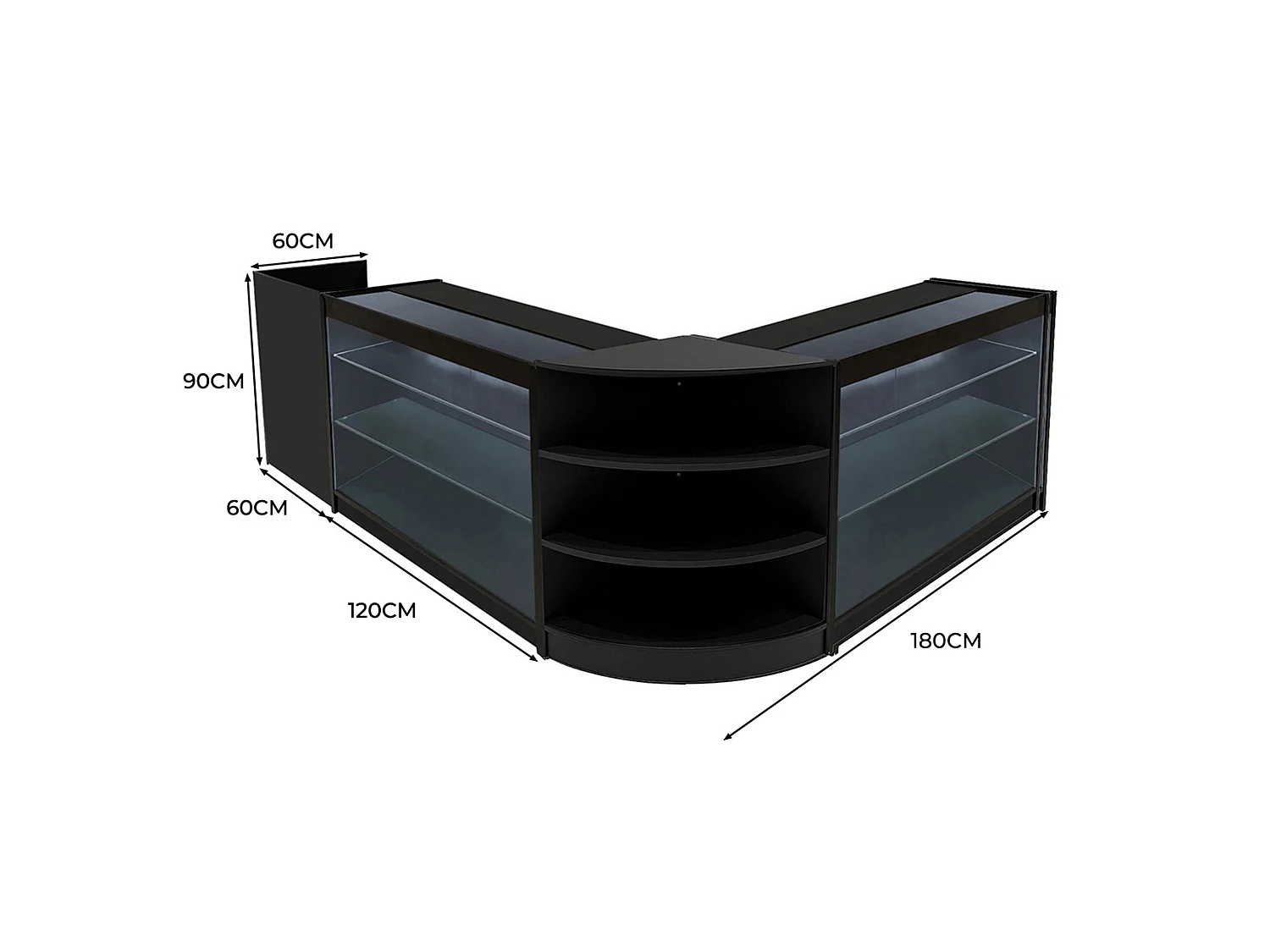 Astro LED-myymälätiskisarja LM60, TB60 ja 2 x K1500 - musta