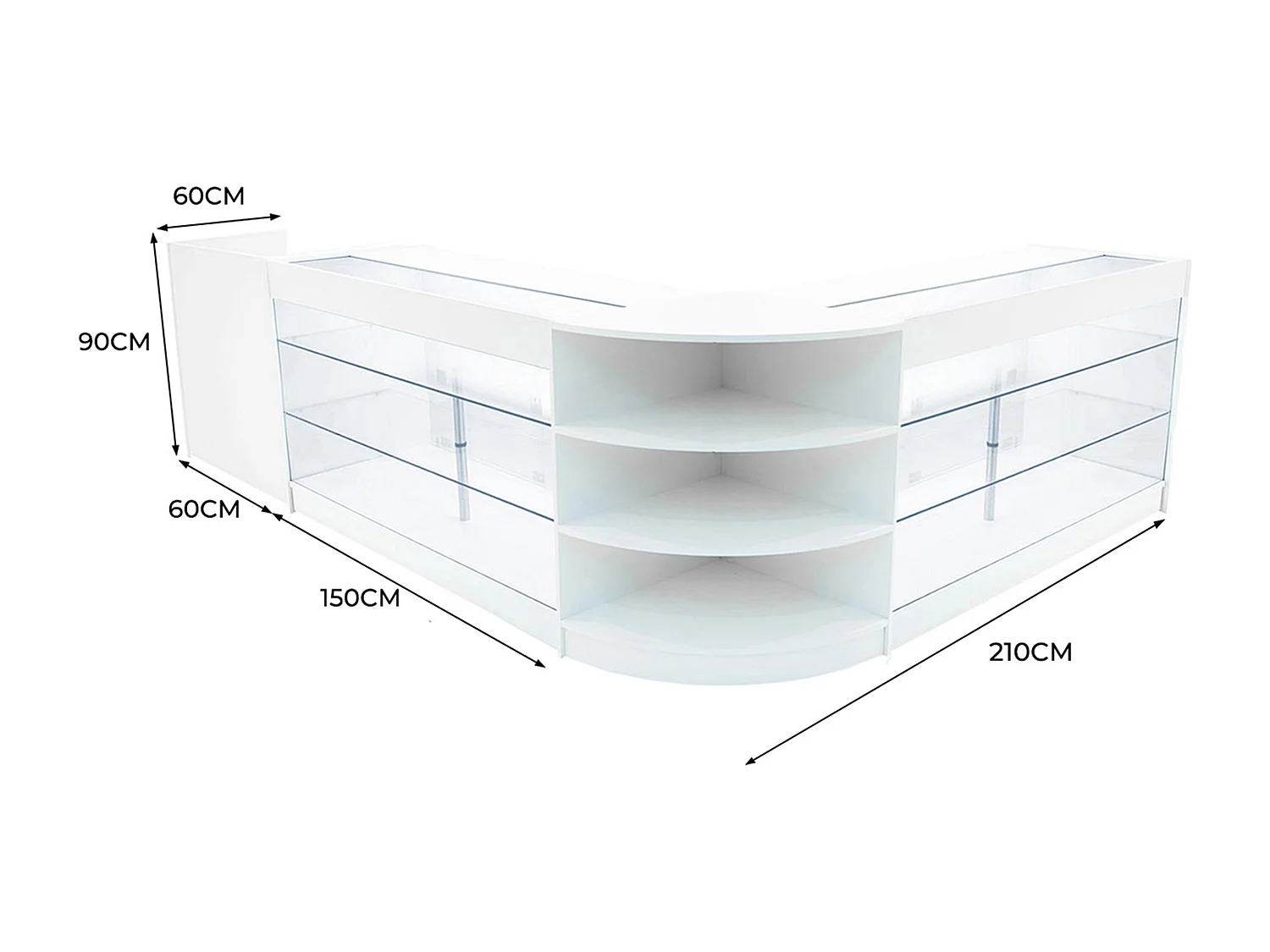 Comptoirs de Vente à LED Ensemble Astro - Blanc CM60, 2 x K1500, TB60