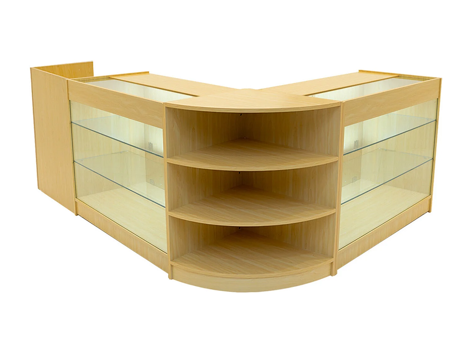 Conjunto de BalcÃµes Comerciais com Luz LED "ASTRO" LM60 + 2xK1500 + TB60 â€“ cor Maple