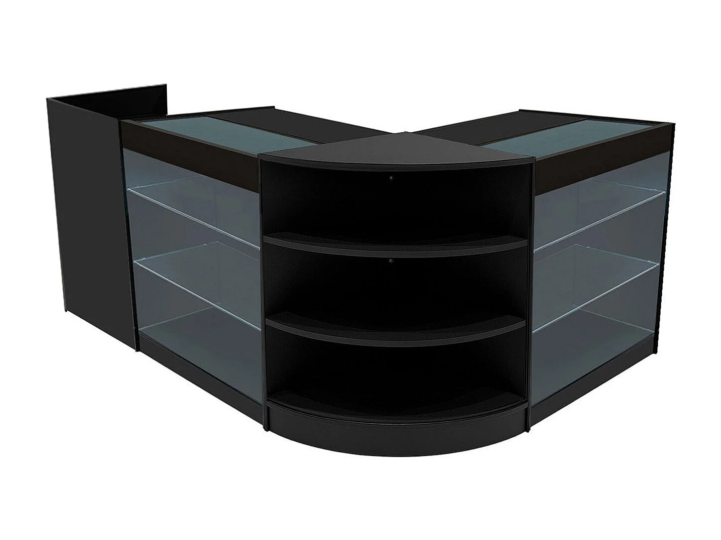 Set Mostradores Comerciales con Luz LED "ASTRO"  LM60 + 2xK900 + TB60 – Negro