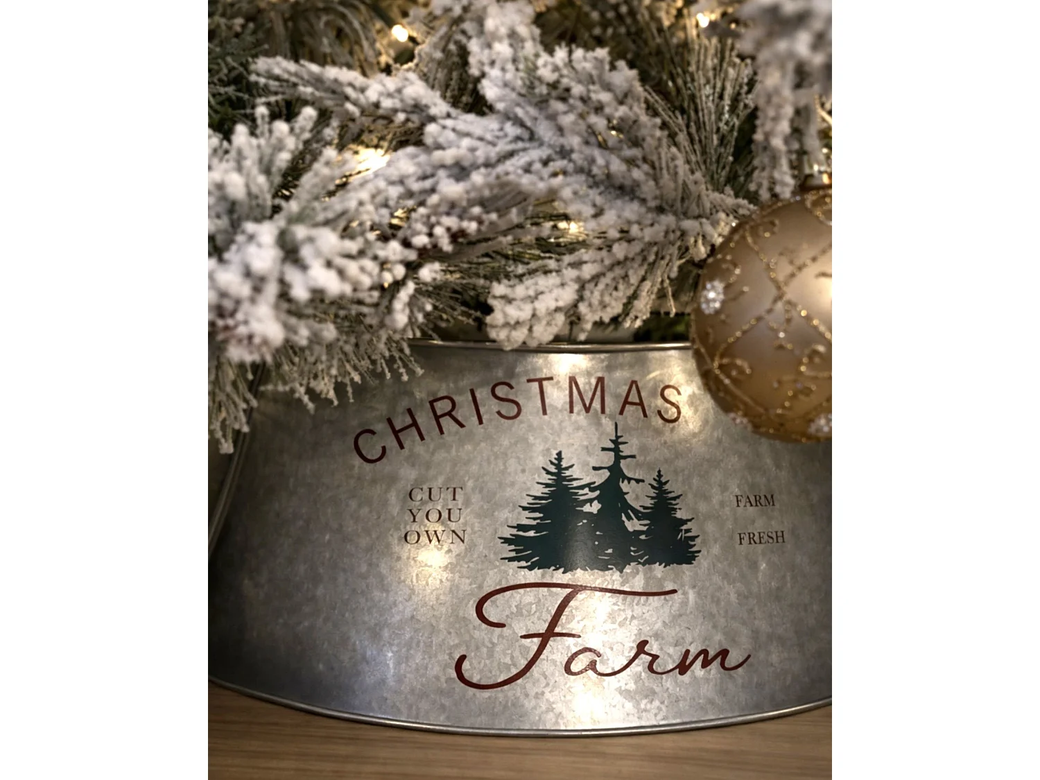 Jupe de sapin de Noël ROVANIEMI 65 cm Métal Argenté