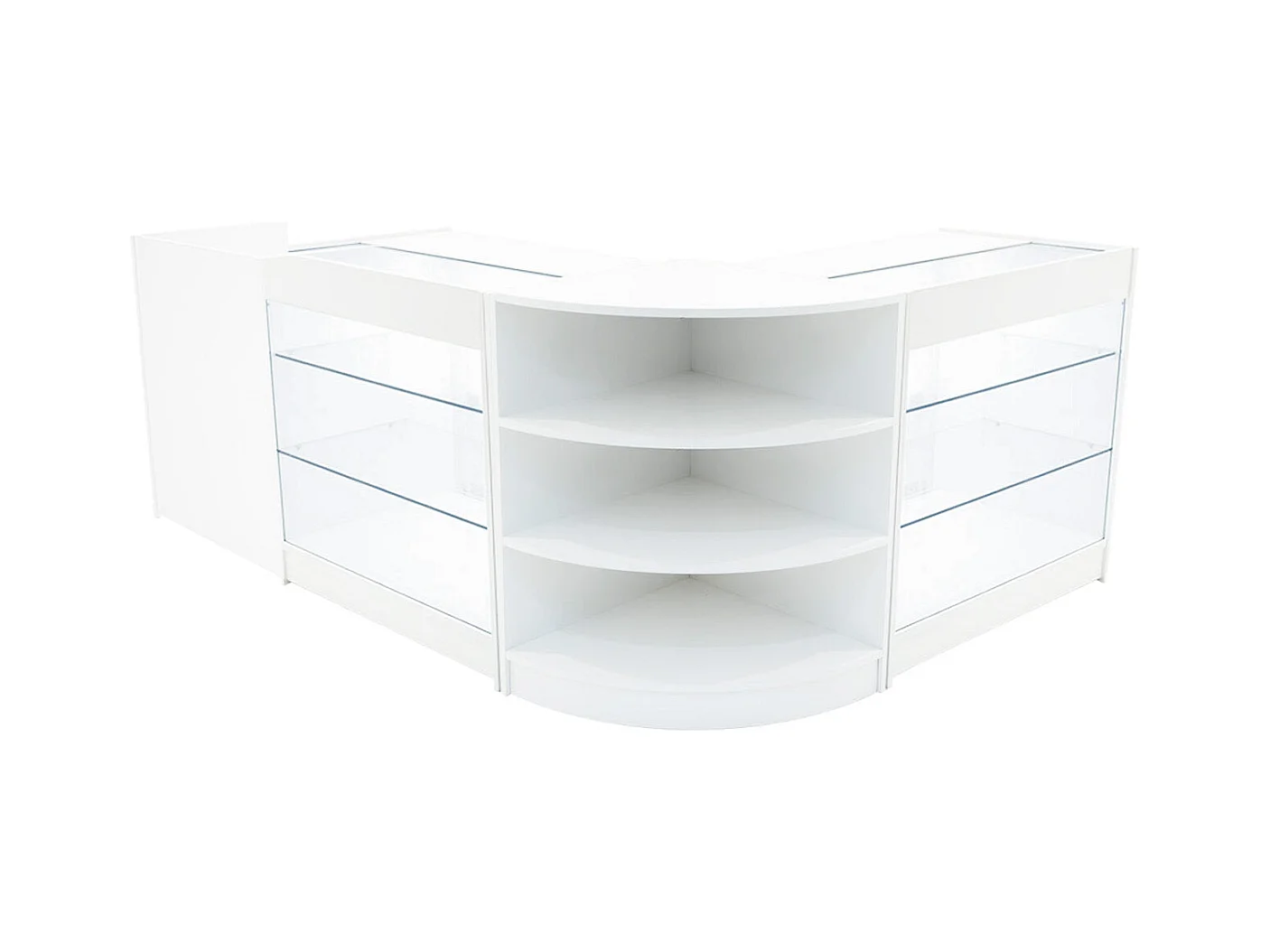 Set Mostradores Comerciales con Luz LED "ASTRO"  LM60 + 2xK900 + TB60 – Blanco