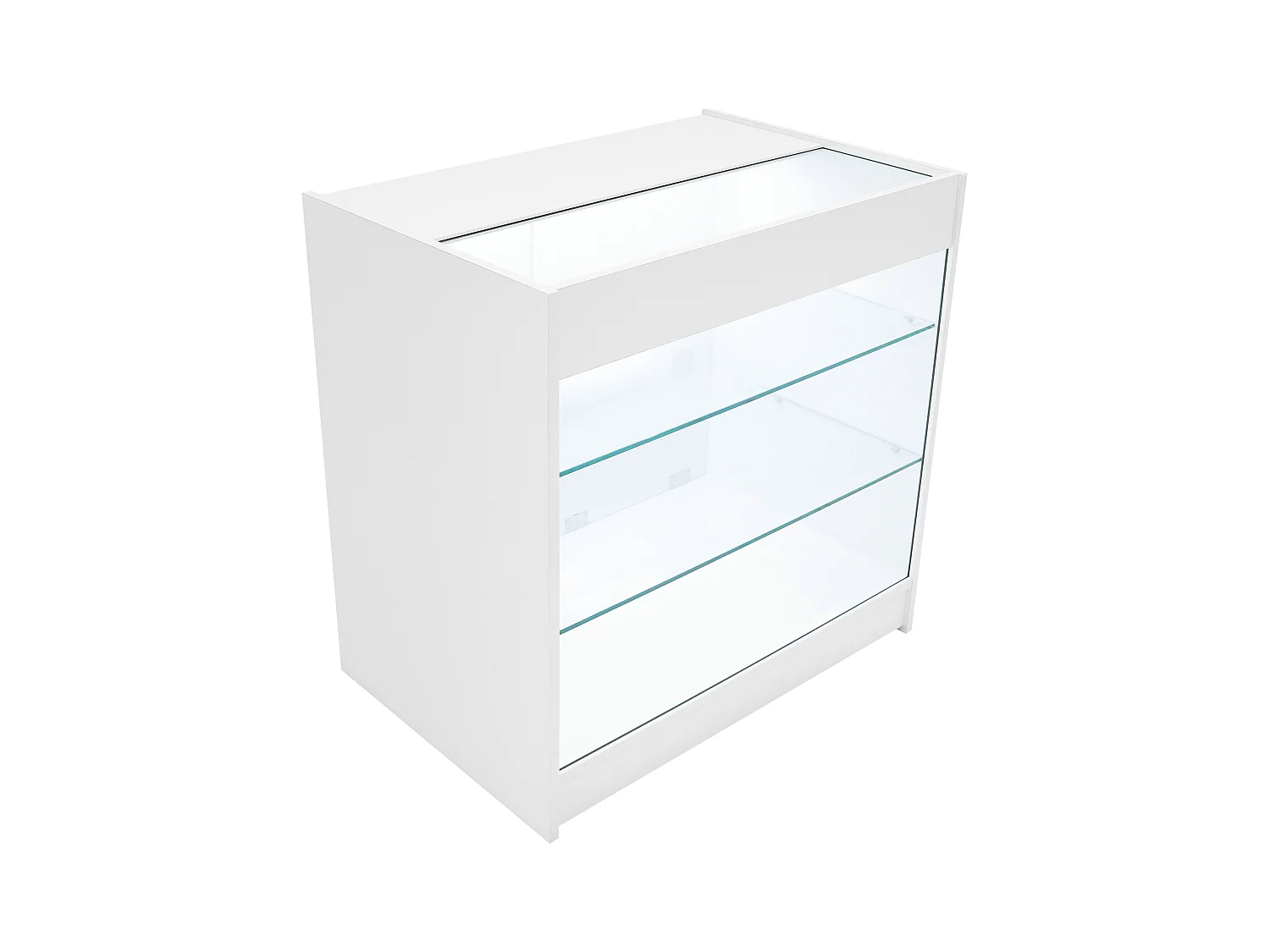 Set Mostradores Comerciales con Luz LED "ASTRO"  LM60 + 2xK900 + TB60 – Blanco