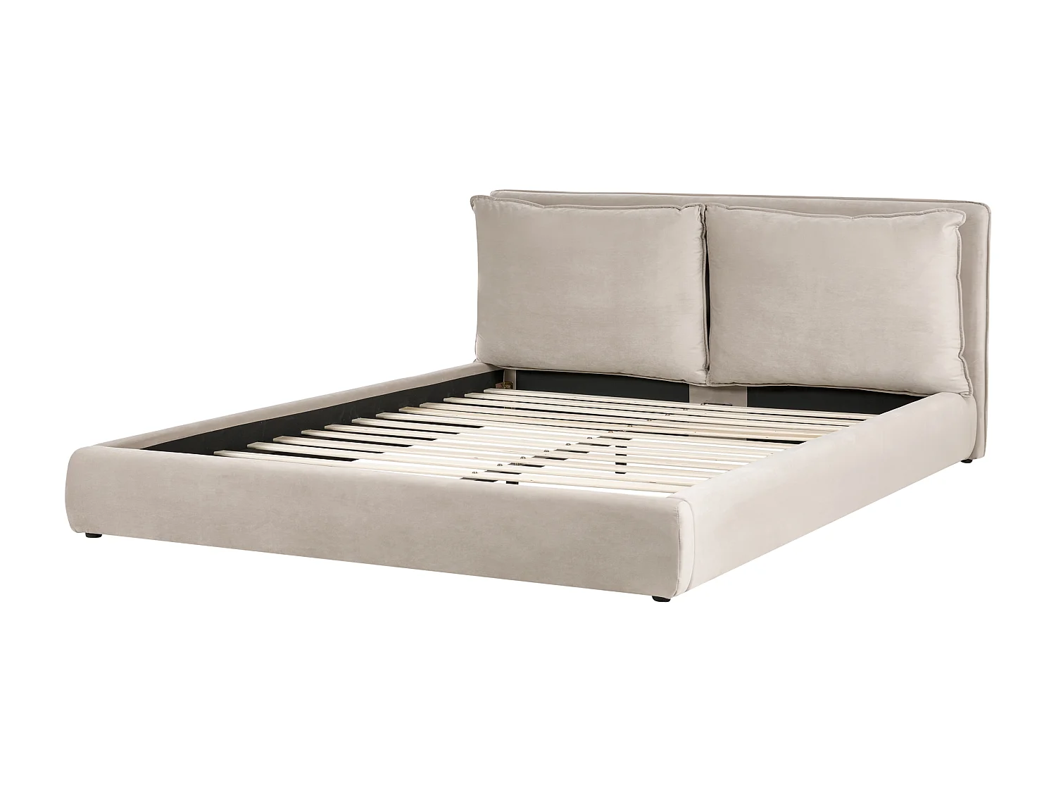 Lit avec sommier Velours BAJONNA 180 x 200 cm Taupe