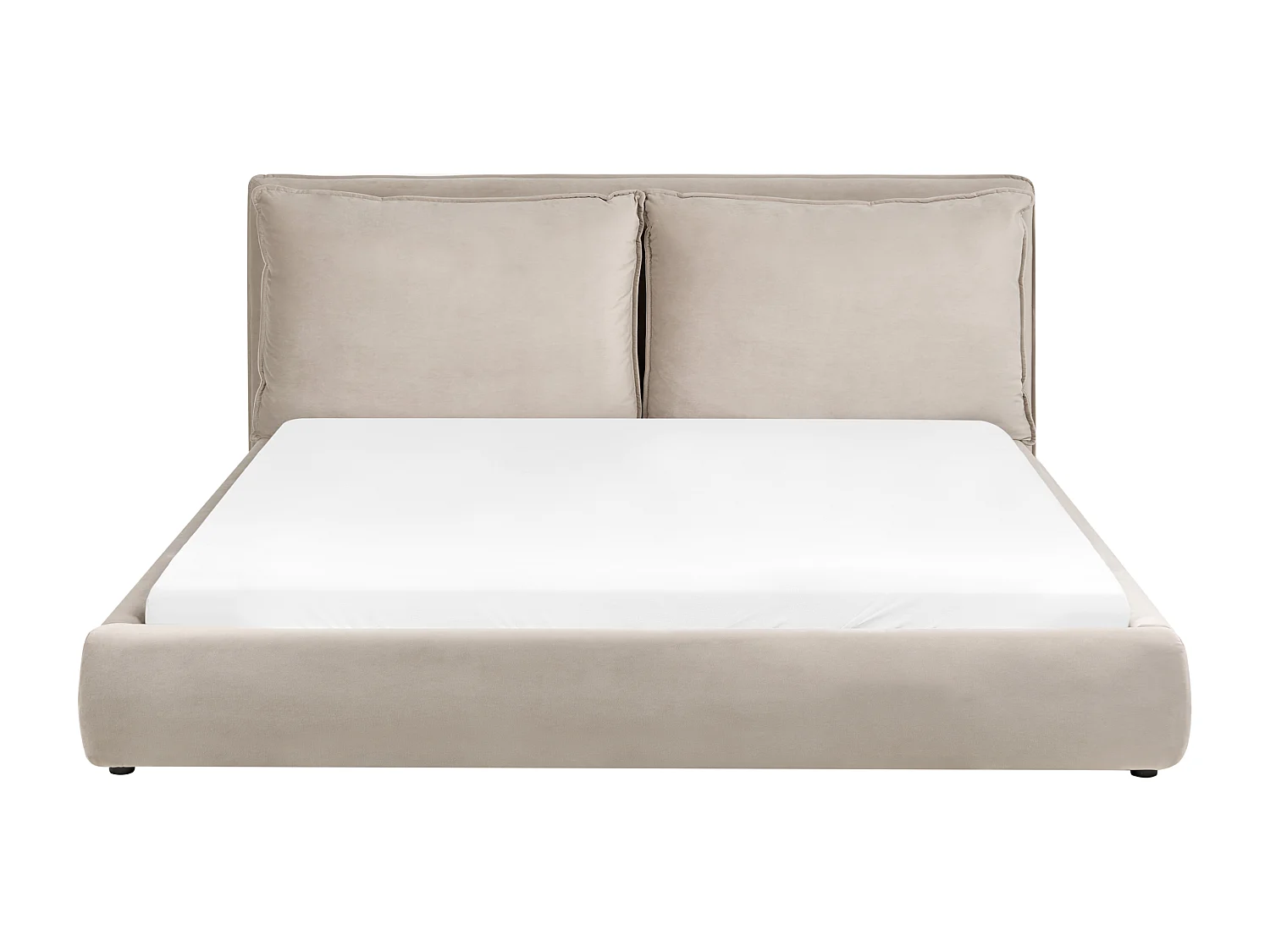 Lit avec sommier Velours BAJONNA 180 x 200 cm Taupe